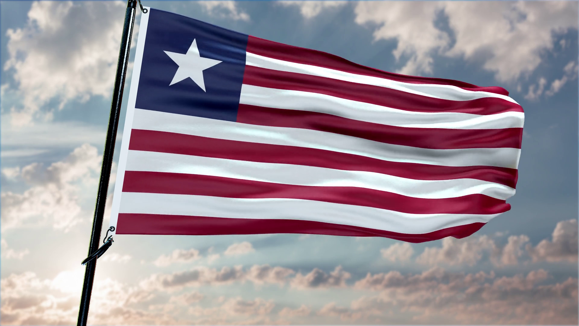 Liberia Flag Background Realistic Waving In Stock Motion Graphics SBV ...