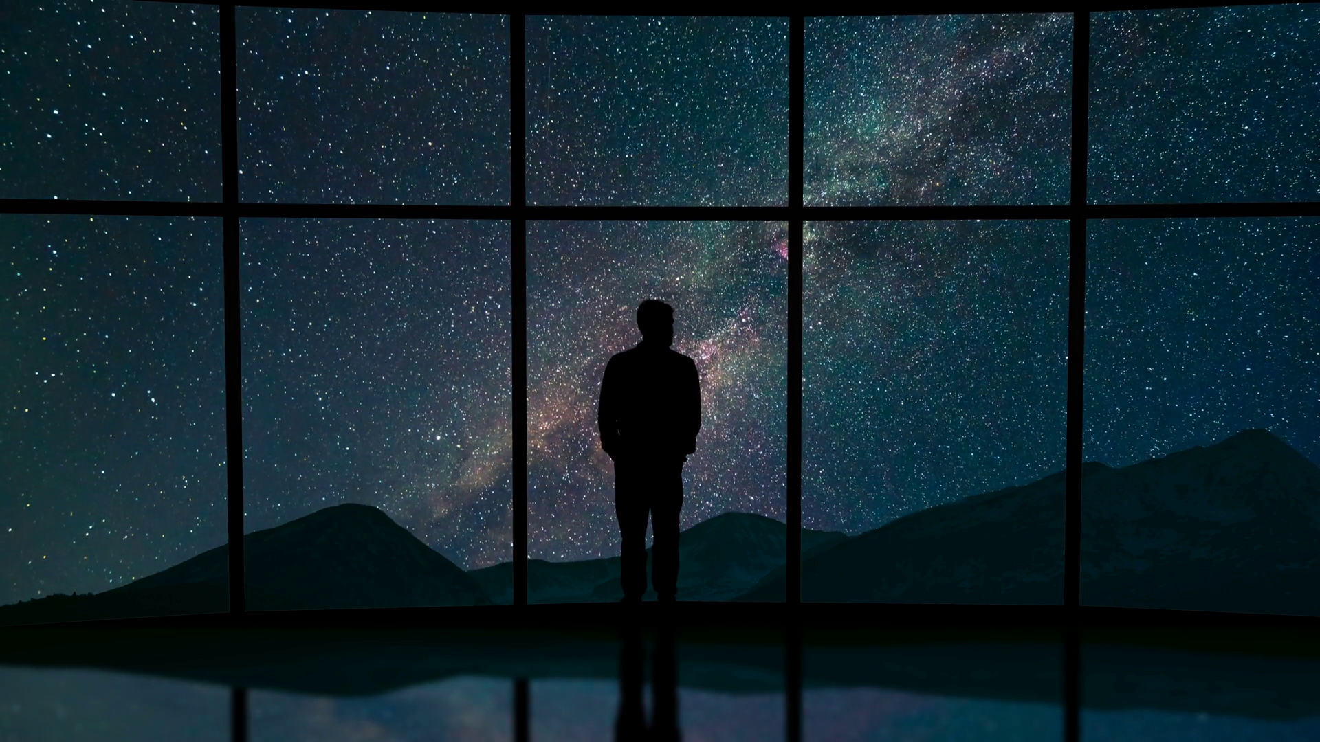The Man Stand Near Panoramic Window On Stock Footage SBV-316815988 ...