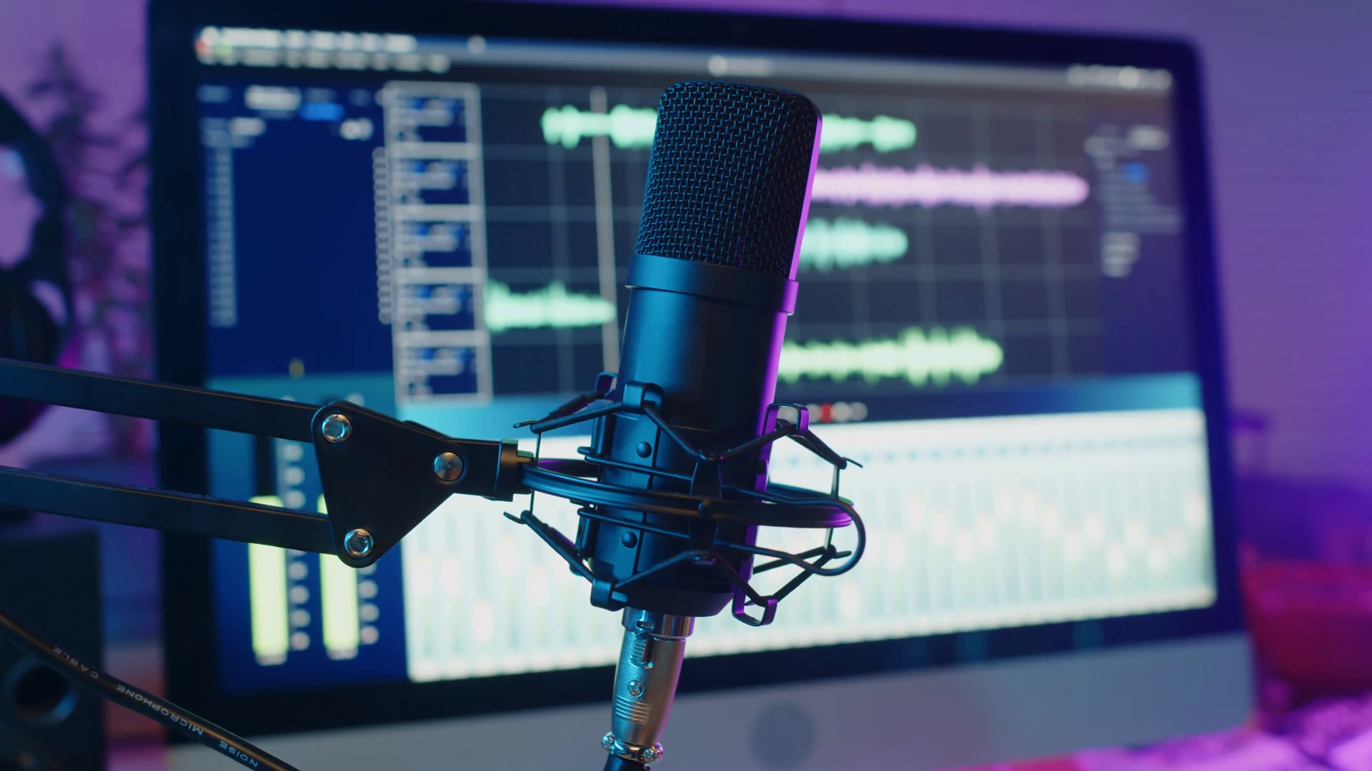 Close Up Shot Of Professional Microphone Stock Footage SBV-349141405 ...