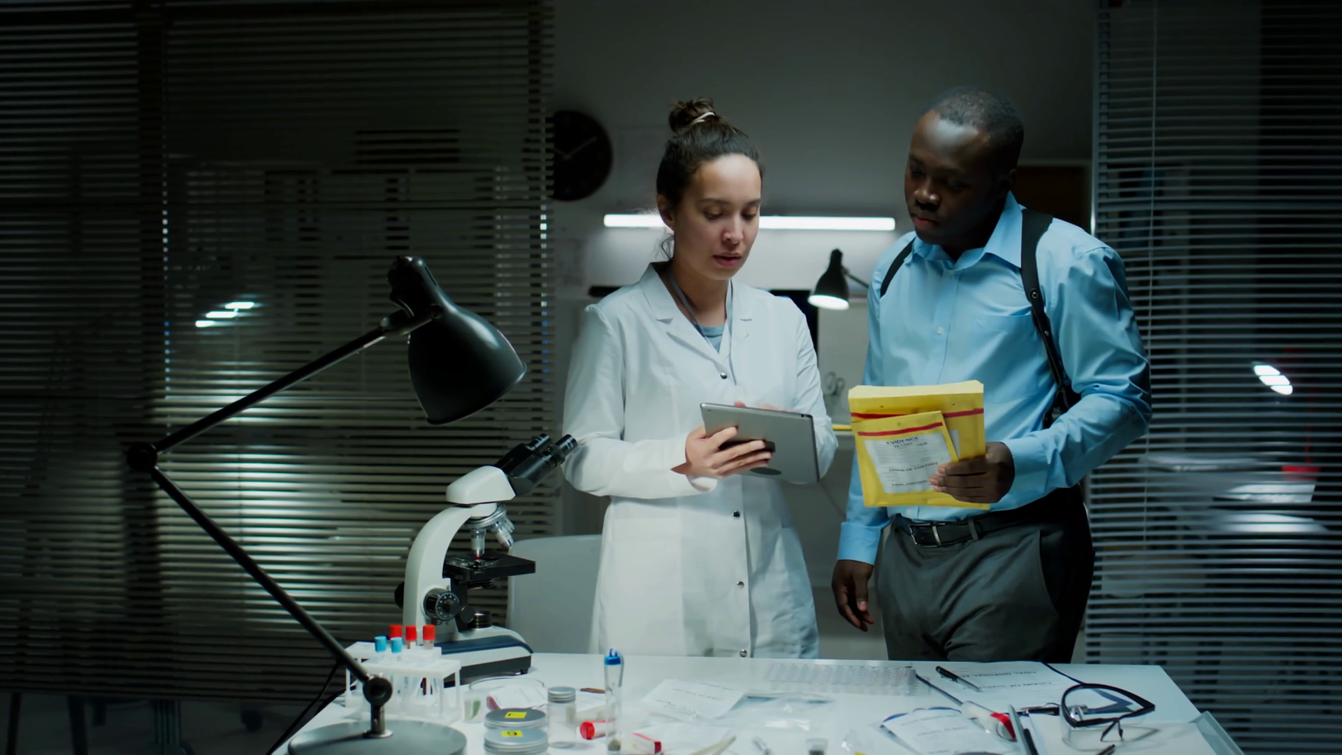 Female Forensic Scientist Using Digital Stock Footage SBV-349272856 ...