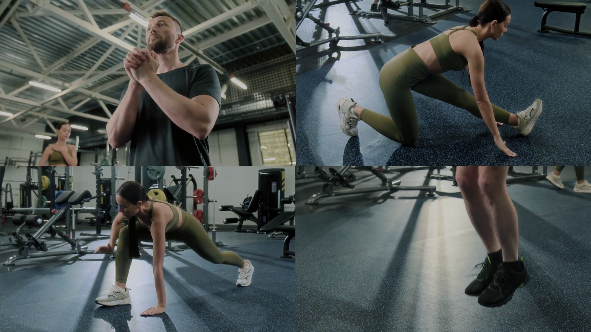 Split Screen Of Man Woman In Sportswear Stock Footage SBV-349282059 ...