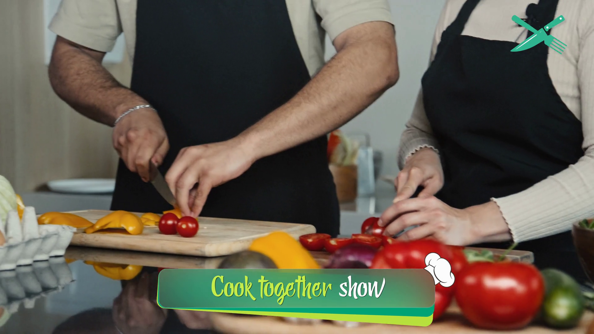 Tv Cooking Show With Young Male Female Chefs Stock Footage SBV ...