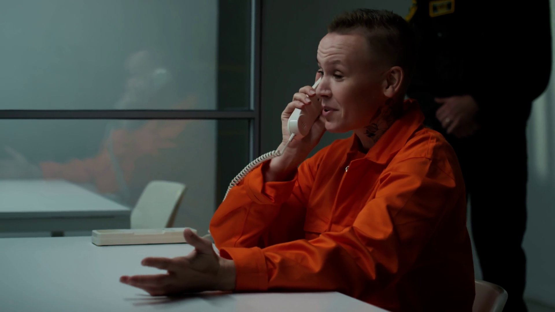 Nervous Female Prisoner In Orange Jail Stock Footage SBV-348820306 ...