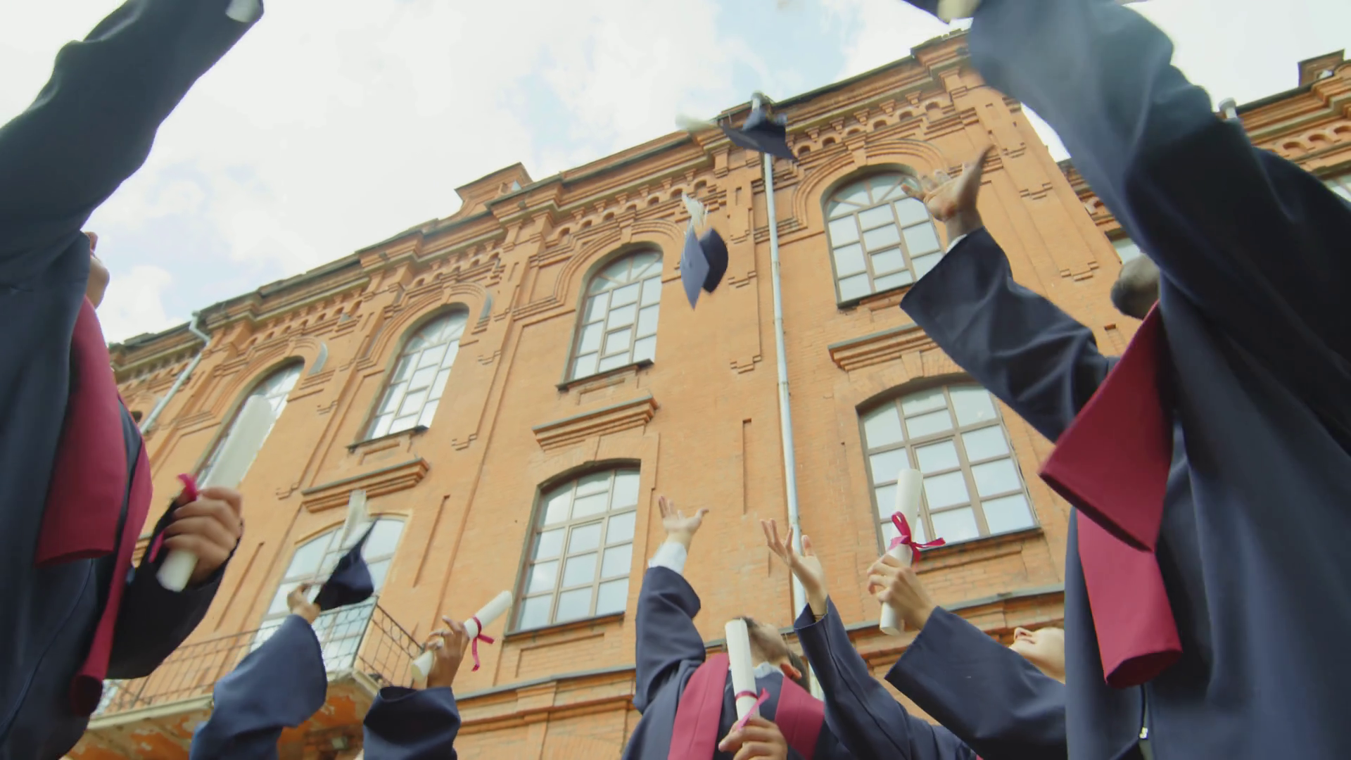 Low Angle View Of Group Of Multi-ethnic Stock Footage SBV-348688517 ...