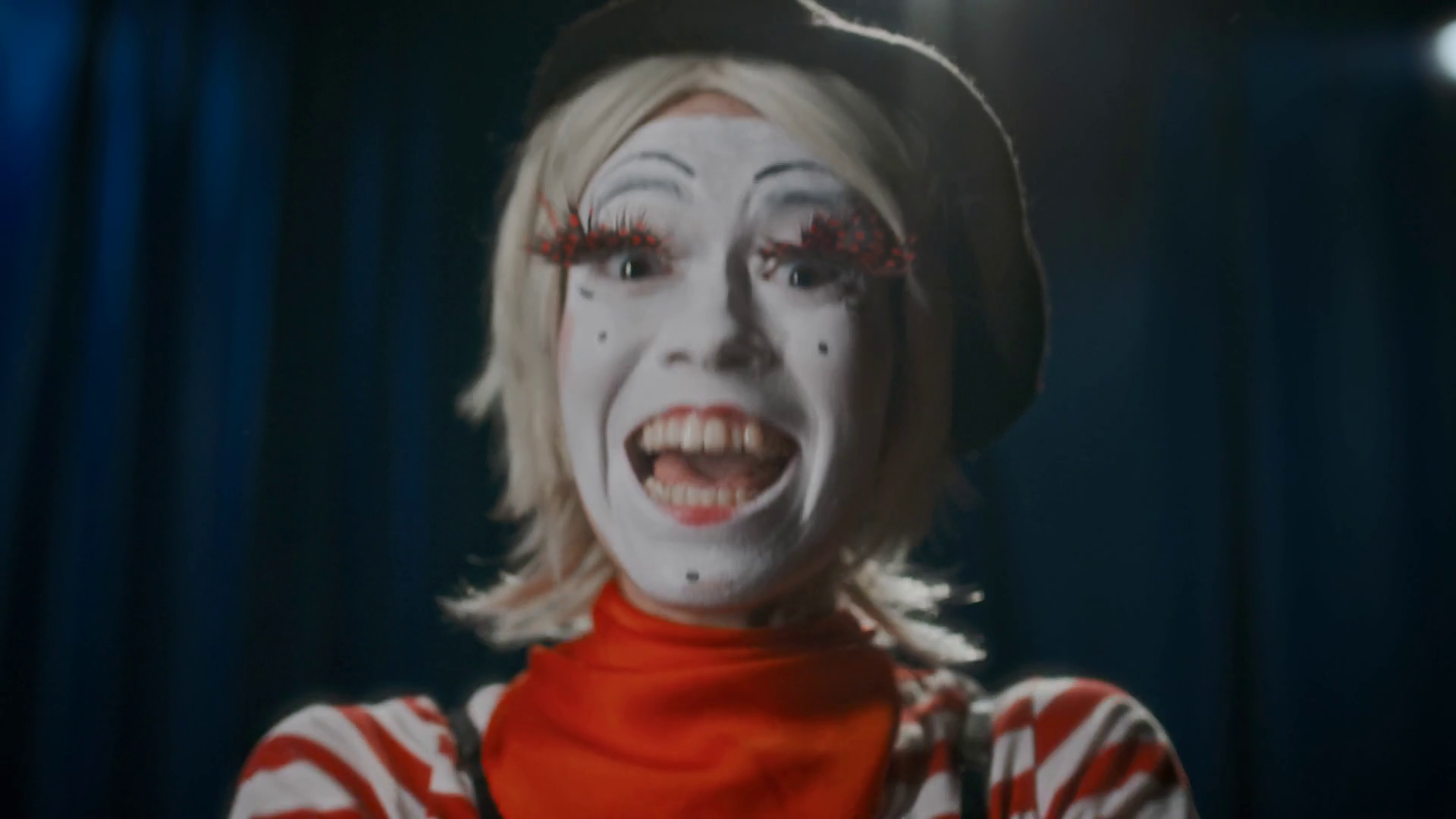 Cheerful Female Mime Artist Standing On Stock Footage SBV-348967743 ...