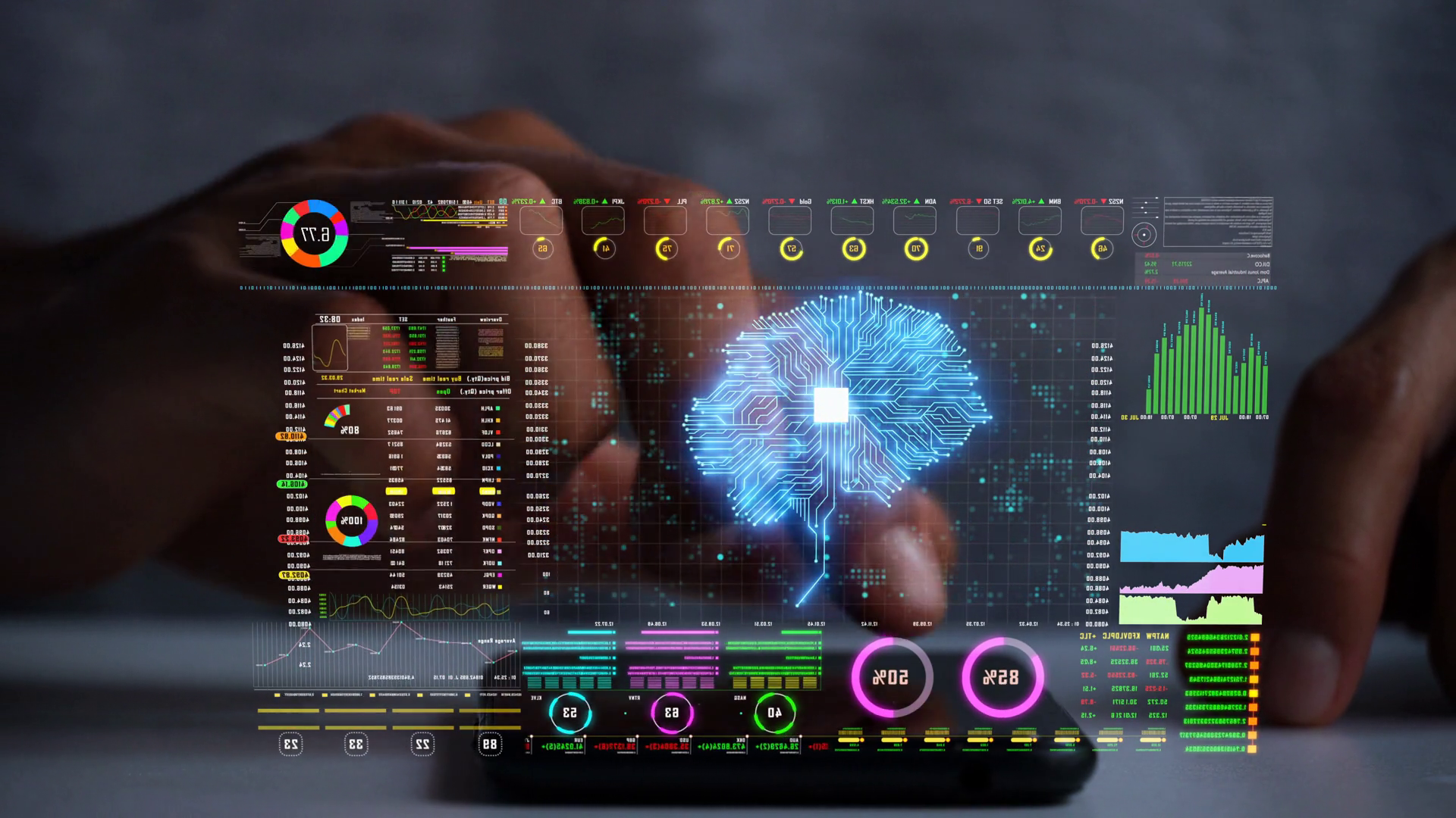 A Men Using Ai Smart Phone Analyze Stock Stock Footage SBV-347764099 ...