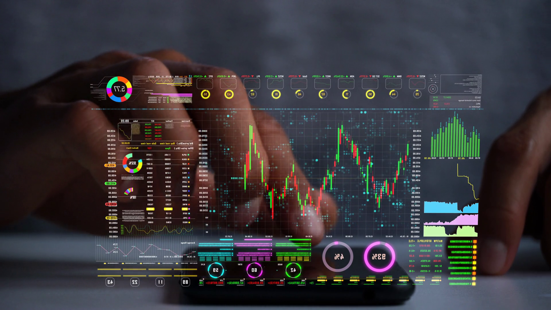 A Men Using Smart Phone Analyze Stock Market Stock Footage SBV ...