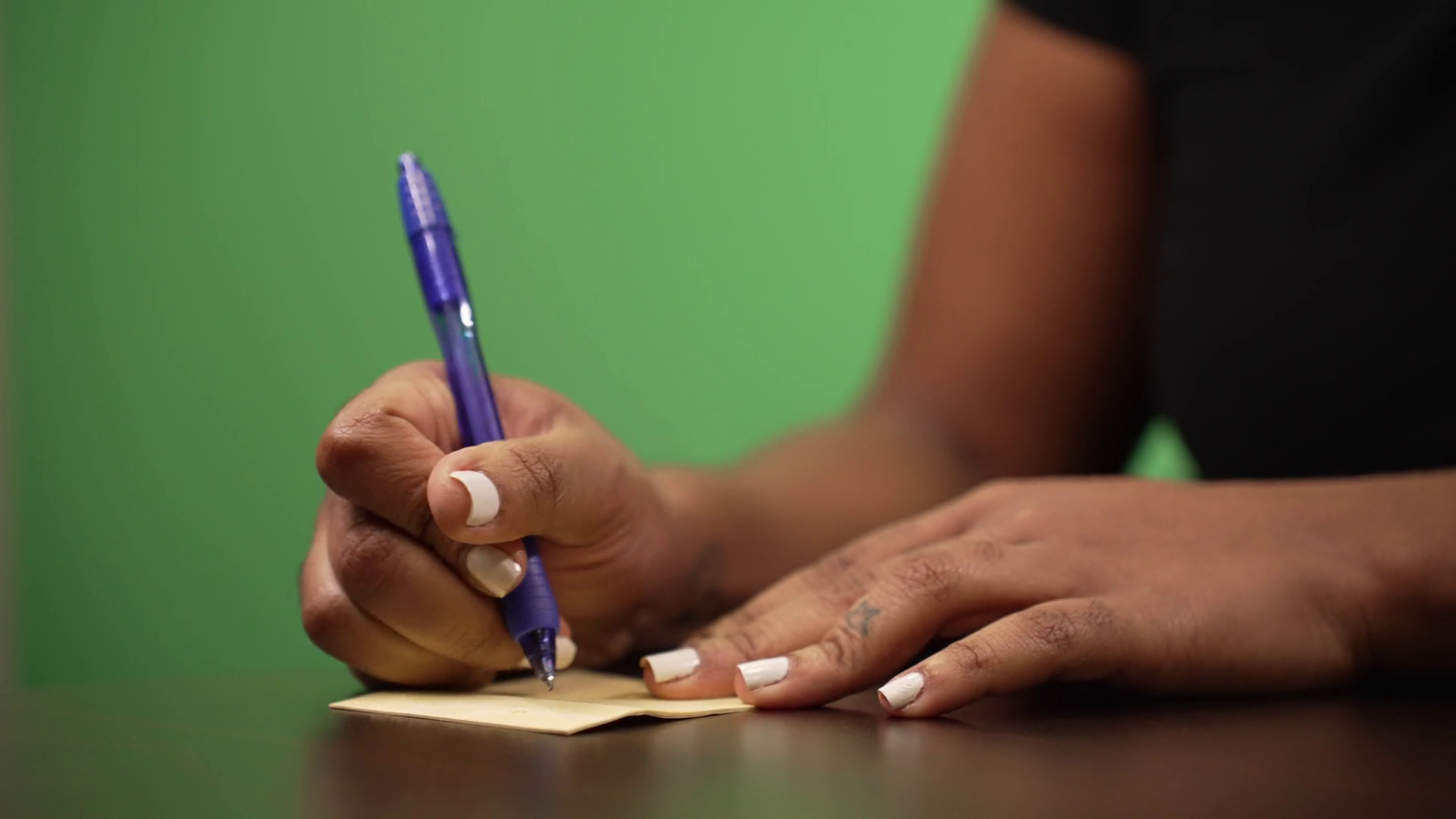 Close-up Shot Of Woman Handwriting Note On Stock Footage SBV-350933711 ...