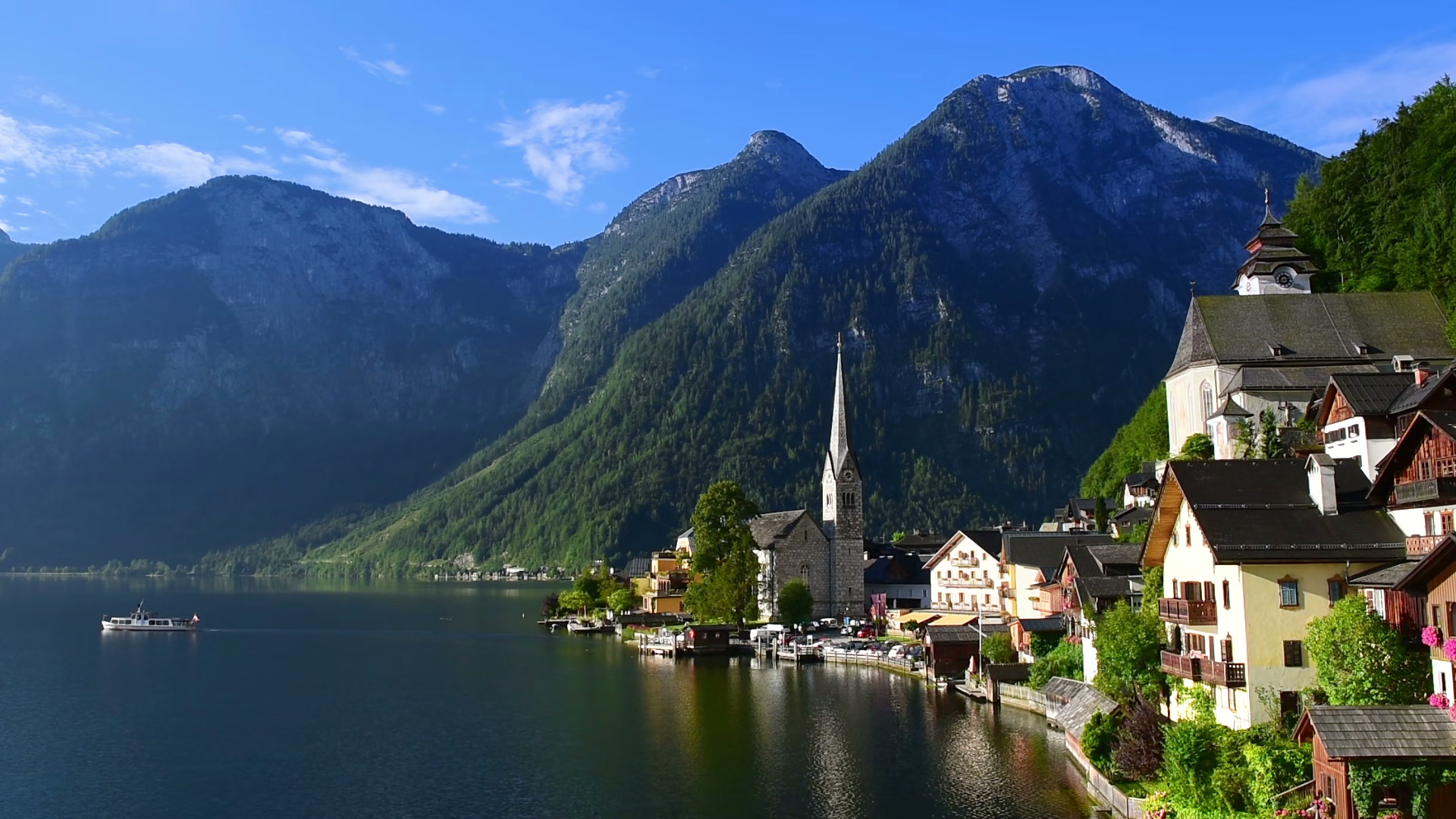 Beautiful Landscape Of Hallstatt Village Stock Footage SBV-354296186 ...
