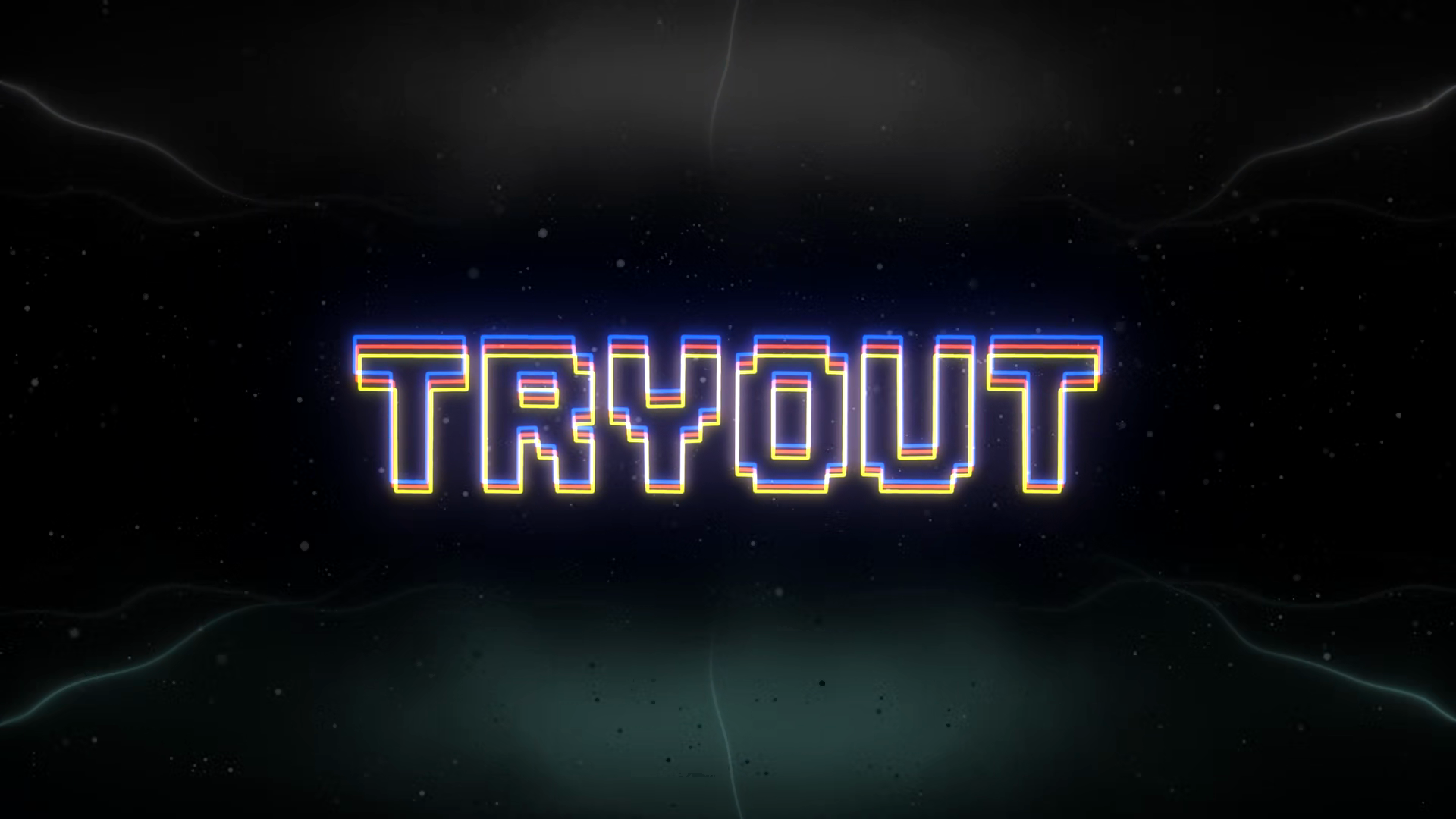 Tryout Neon Text With Retro Background Stock Footage SBV-353694051 ...