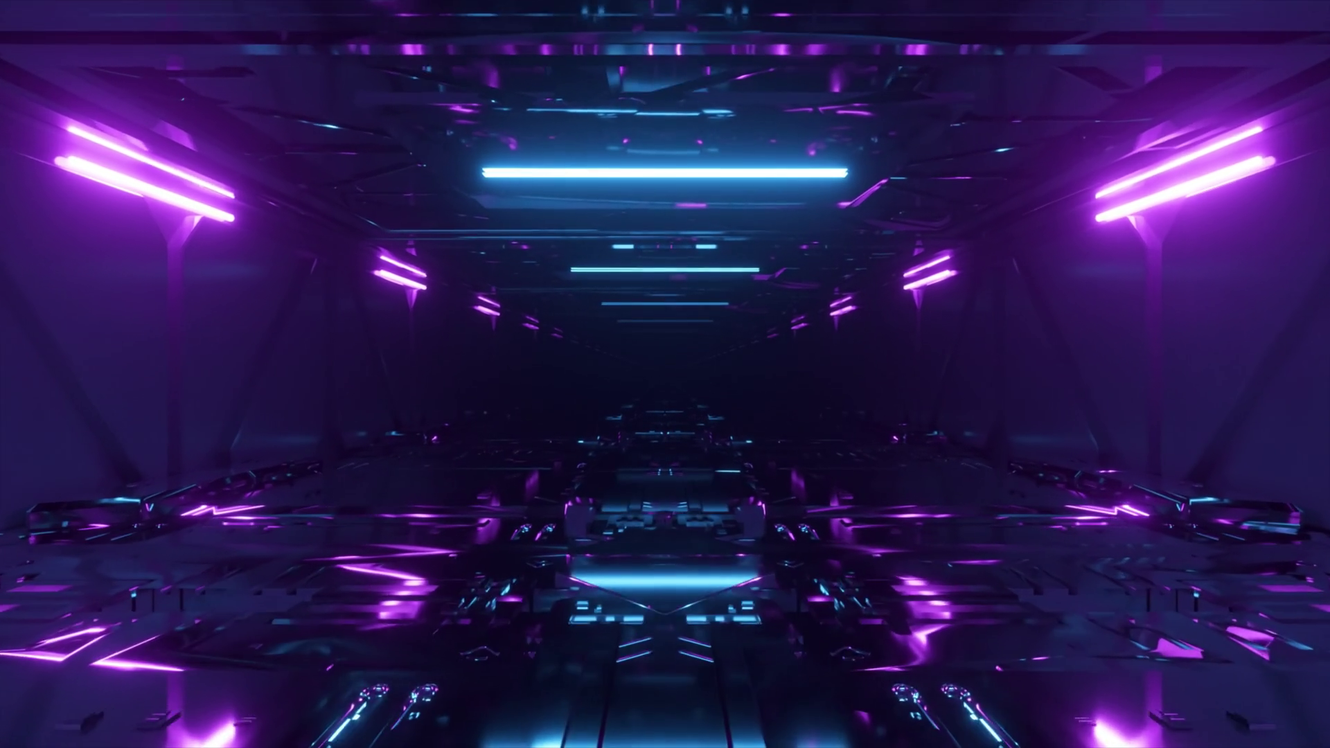 Futuristic Tunnel With Blue Purple Neon Stock Motion Graphics SBV ...