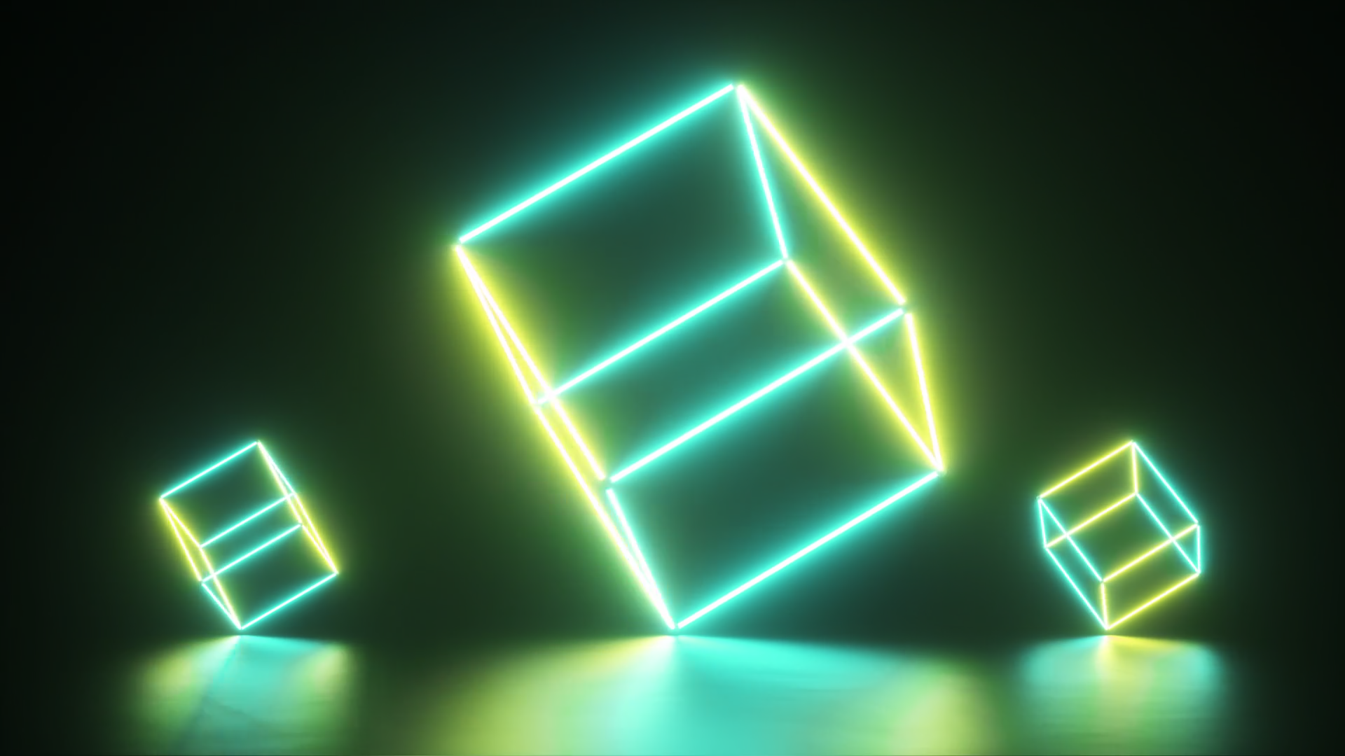 Abstract Glowing Neon Lines Creating Cubes Stock Motion Graphics SBV ...