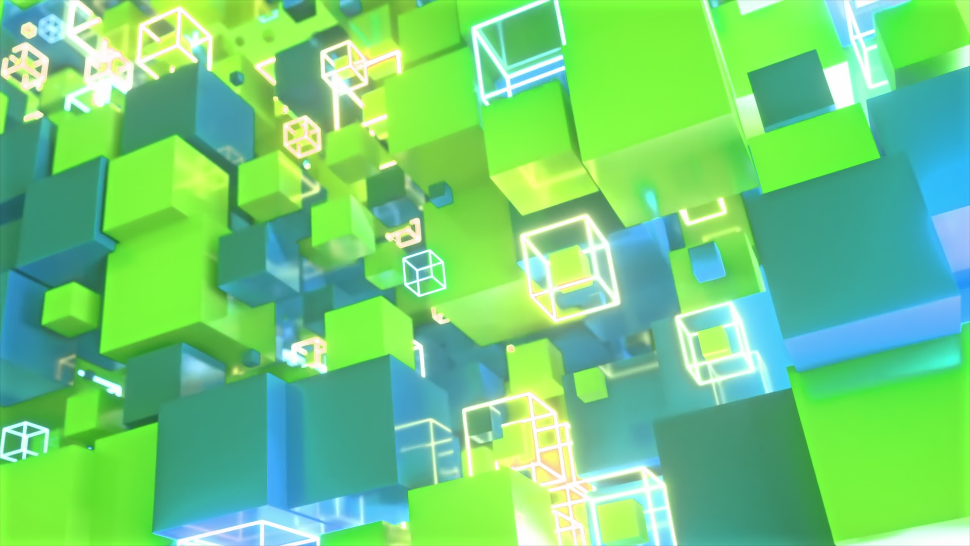 Abstract Motion Of Colorful Cubes With Neon Stock Motion Graphics SBV ...
