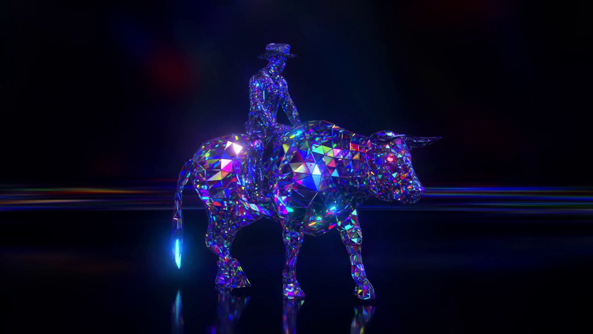 Diamond Collection Cowboy Riding Bull Nature Stock Motion Graphics SBV ...