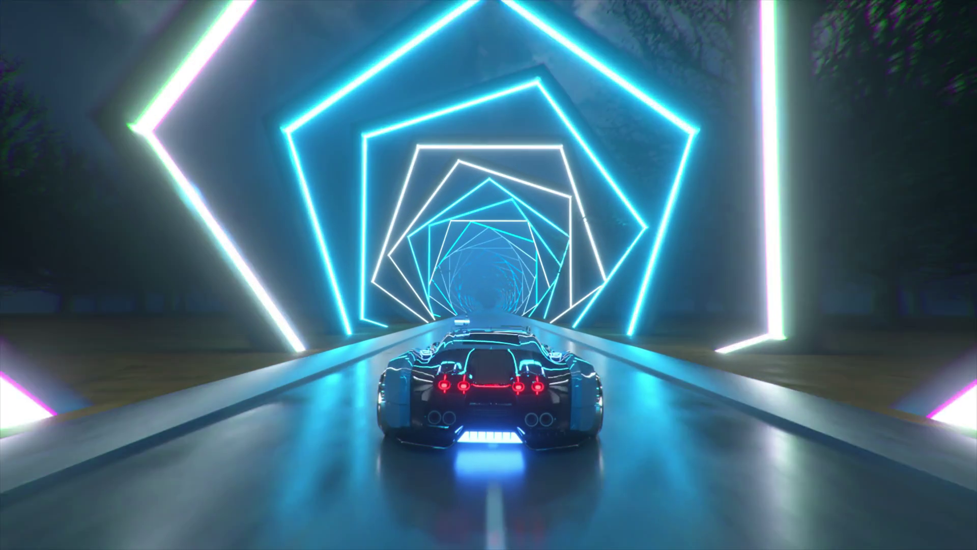 The Car Rushes At High Speed Through Endless Stock Motion Graphics SBV ...