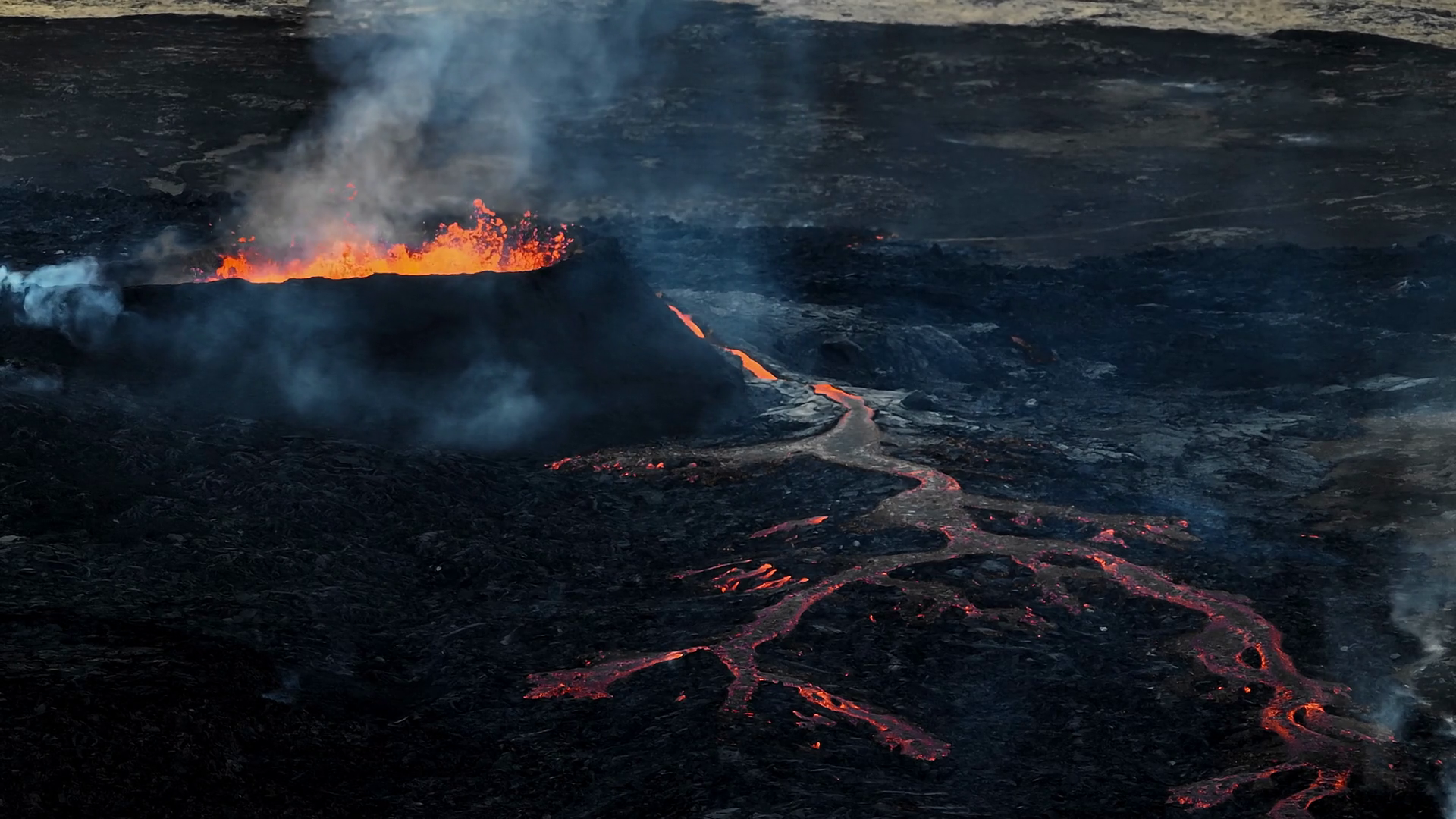 Erupting Volcano Red Hot Boiling Lava Stock Footage SBV-352080367 ...