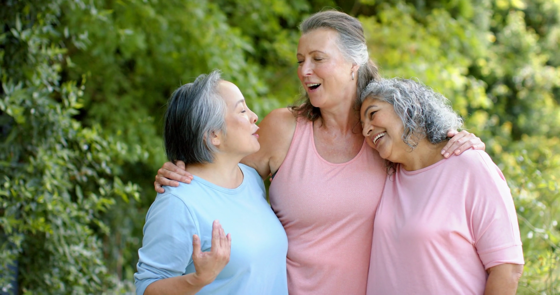 Three Senior Friends Are Embracing Outdoors Stock Footage SBV-352028669 ...