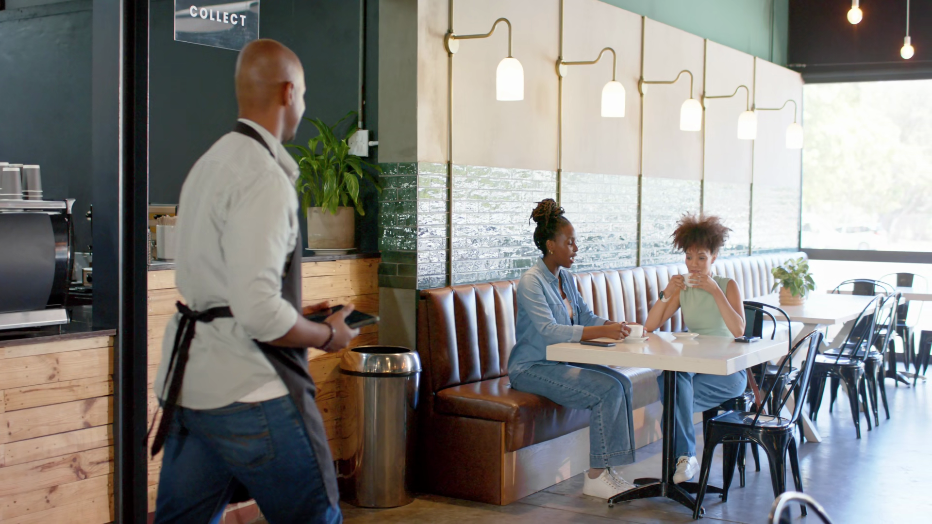 African American Women With Male Server Stock Footage SBV-354078672 ...