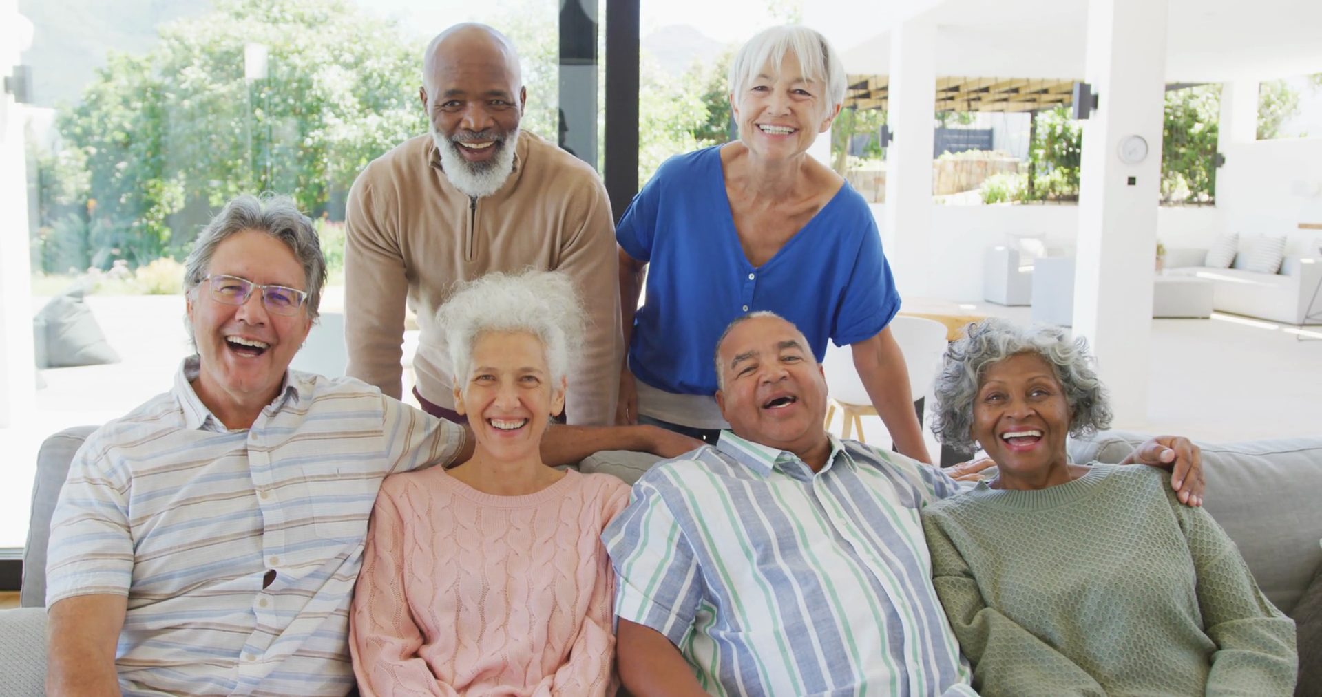 Portrait Of Senior Diverse People Embracing Stock Footage SBV-348517524 ...