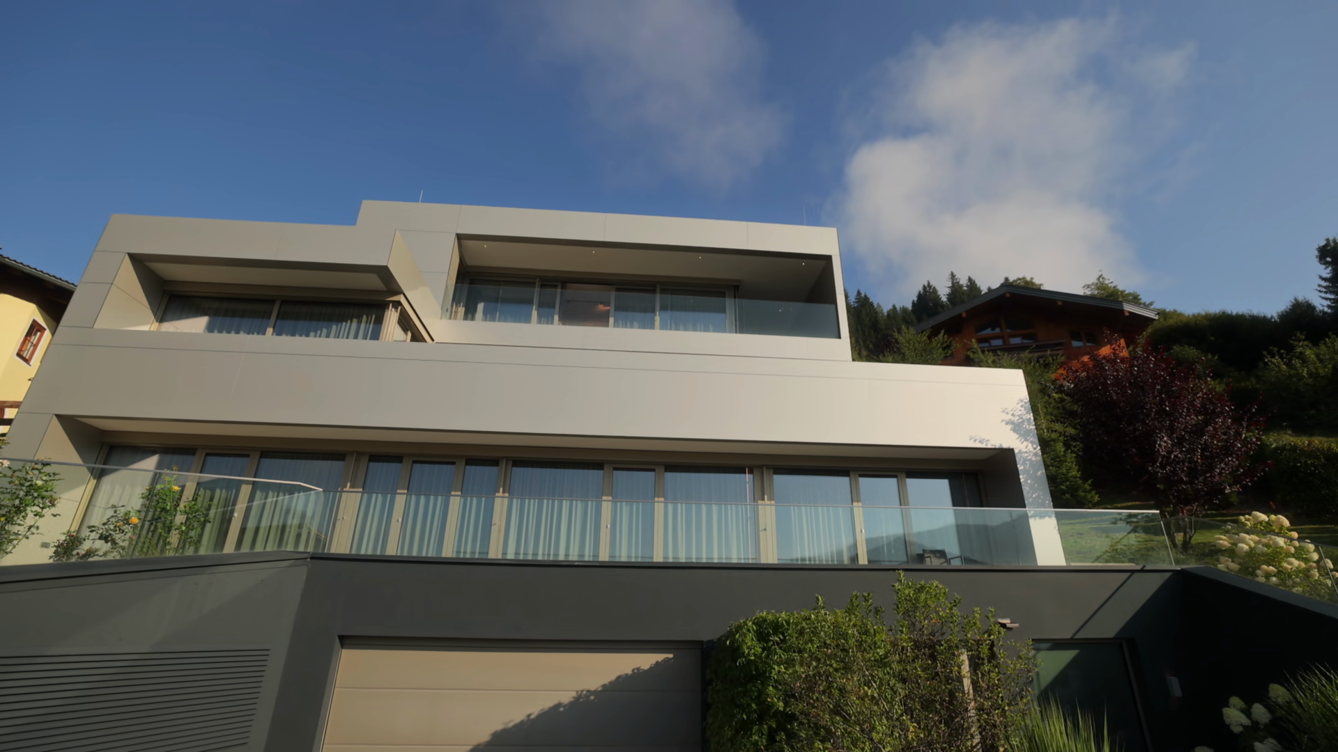 Modern Villa Facade Under Blue Sky Stock Footage SBV-354022766 ...
