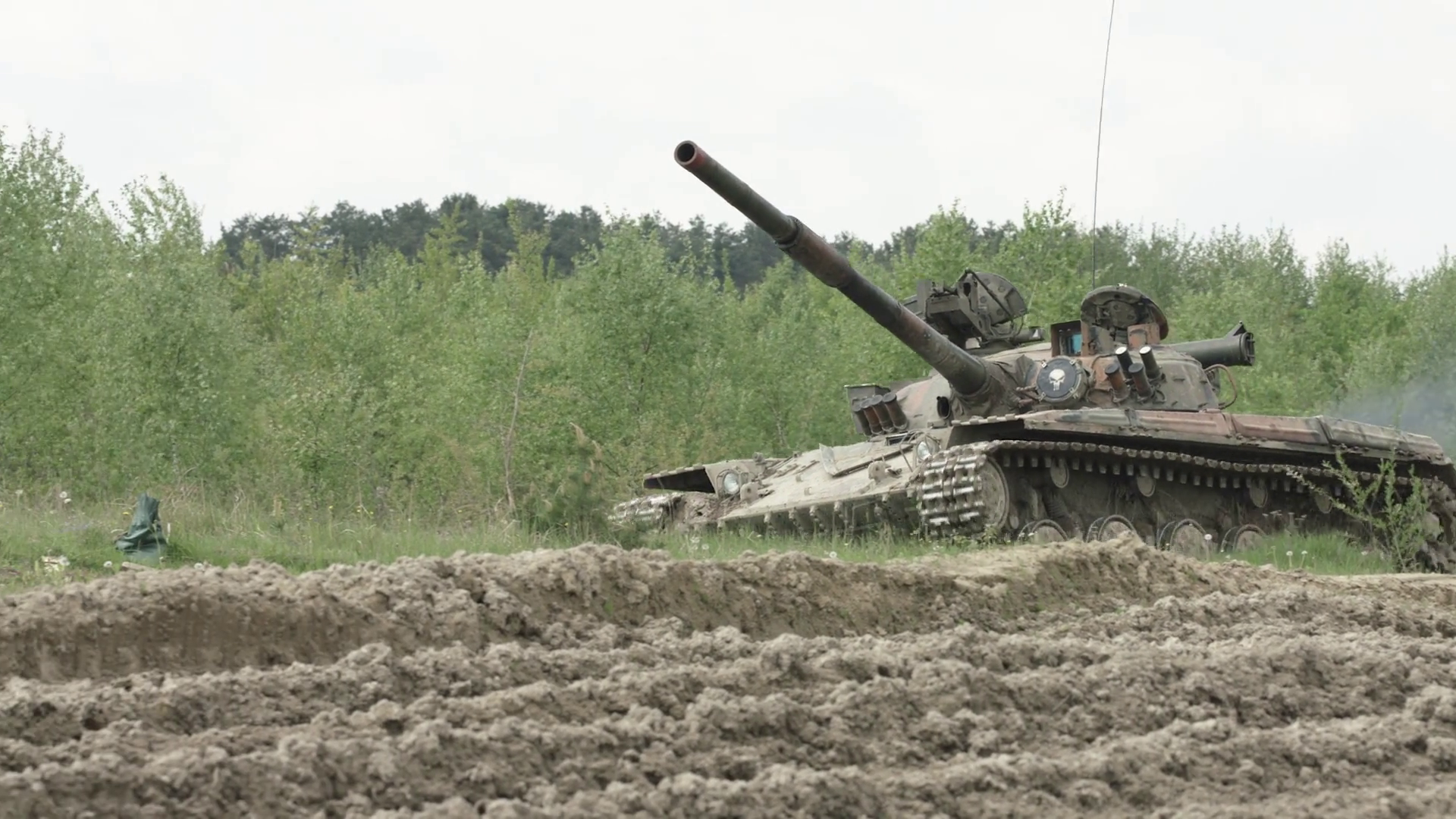 Military Tank In Movement On Dirt Ground Stock Footage SBV-322168548 ...