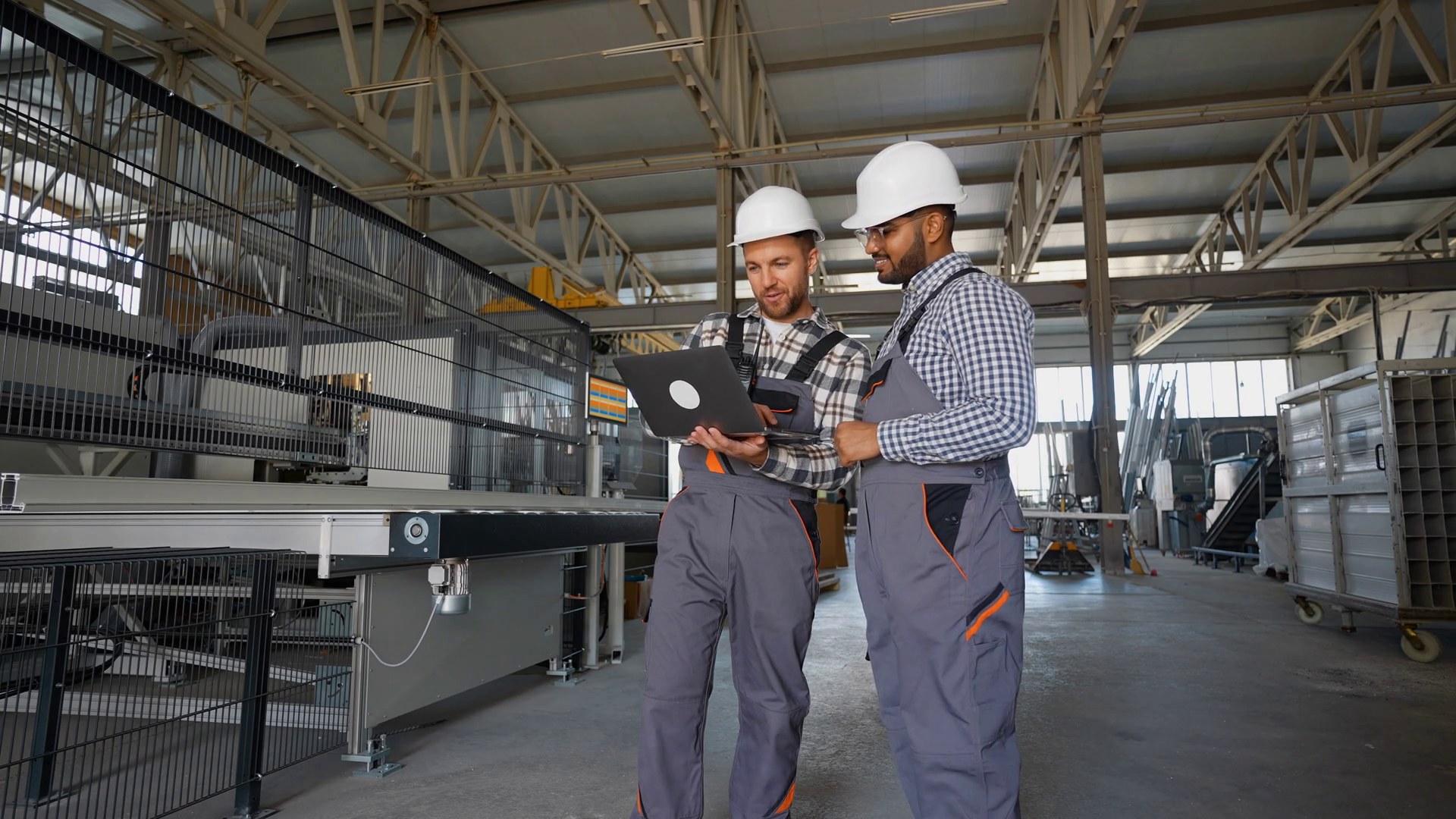 Indian Caucasian Engineers Checks Operation Stock Footage SBV-353446111 ...