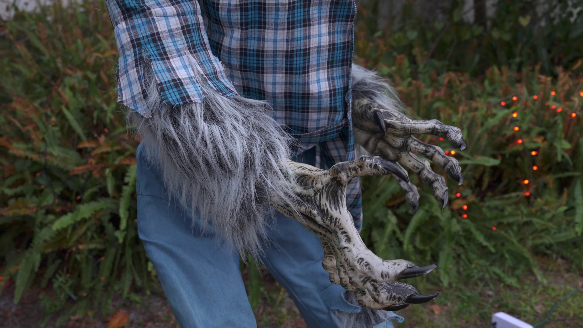 Close-up Of Snarling Werewolf Mask With Gray Stock Footage SBV ...