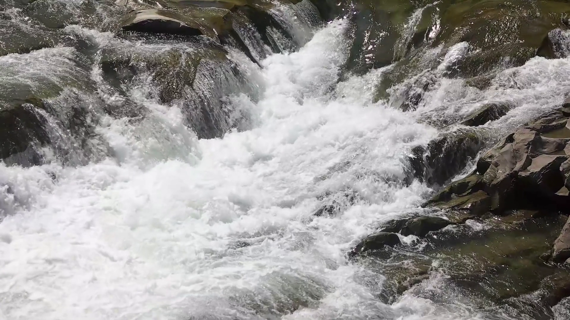 Close-up Of Gentle Waterfall Streams In Slow Stock Footage SBV ...
