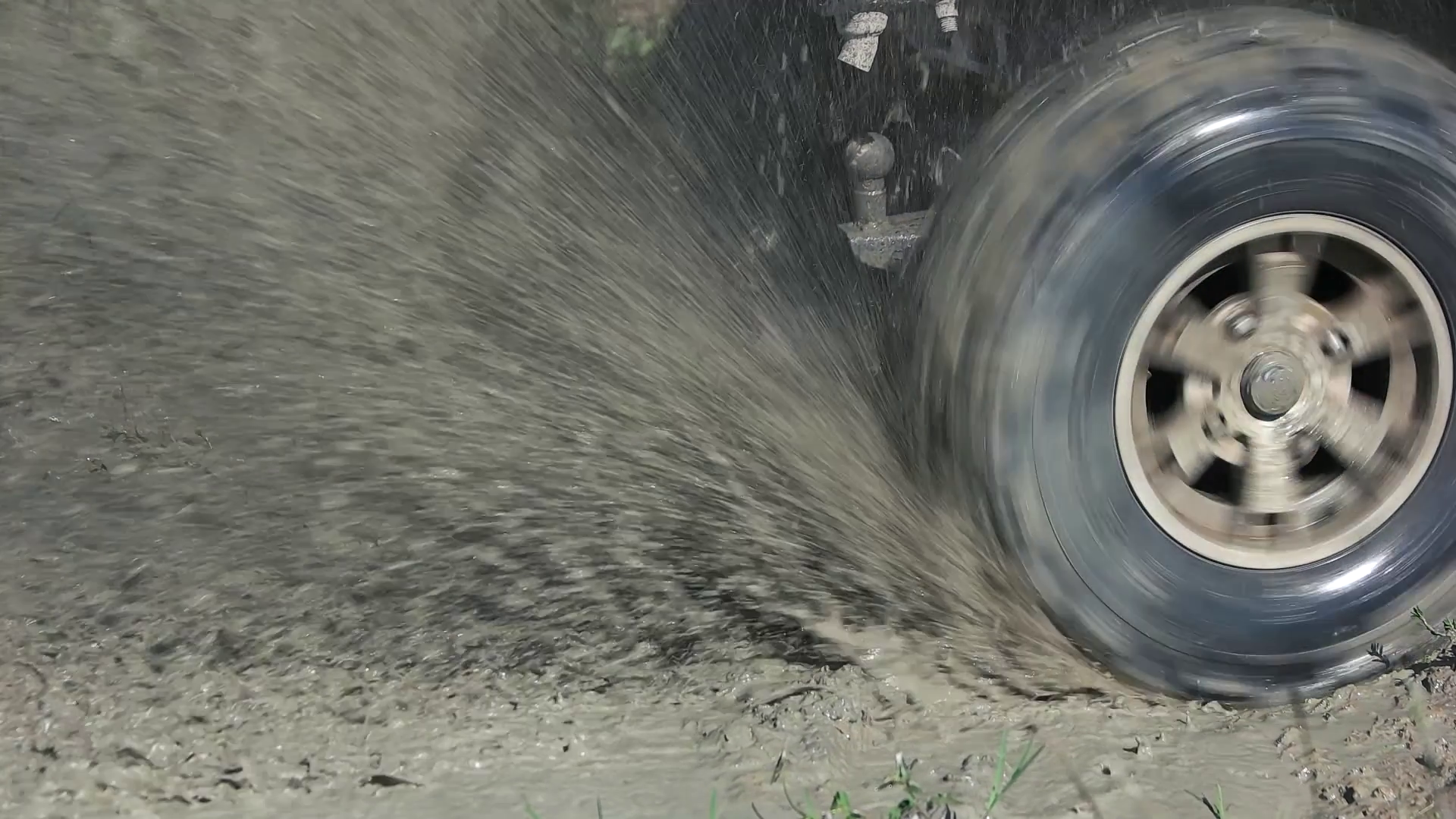 Spinning Offroad Wheel Splashing Dirt Water Stock Footage SBV-338161706 ...