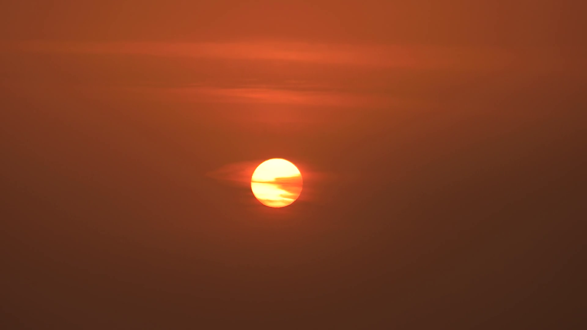 Sun Setting In Clouds Over Red Sunset Sky Stock Footage SBV-336850479 ...