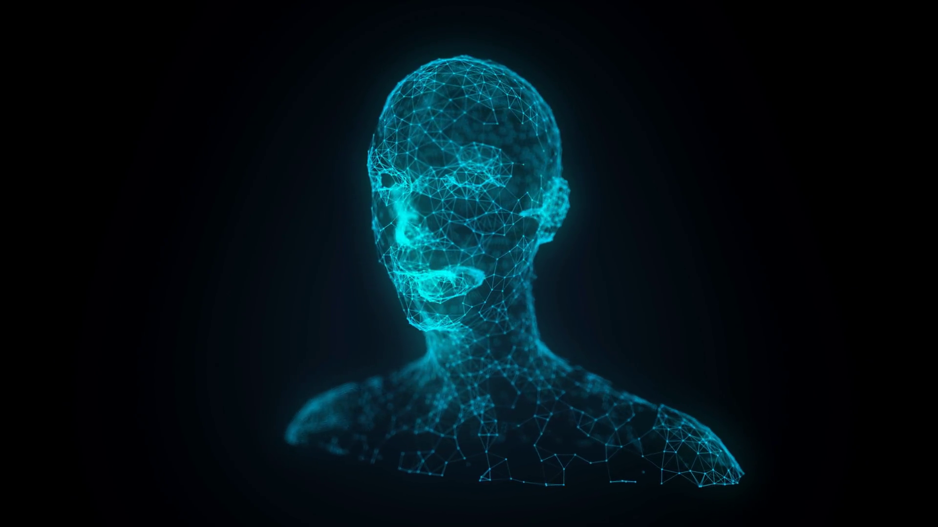 Futuristic 3d Hologram Human Head Made Of Stock Motion Graphics