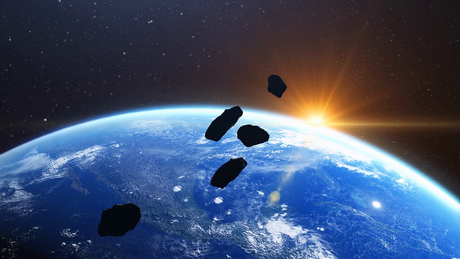 Asteroid Meteors Rocks Approaching Flying Stock Motion Graphics SBV ...