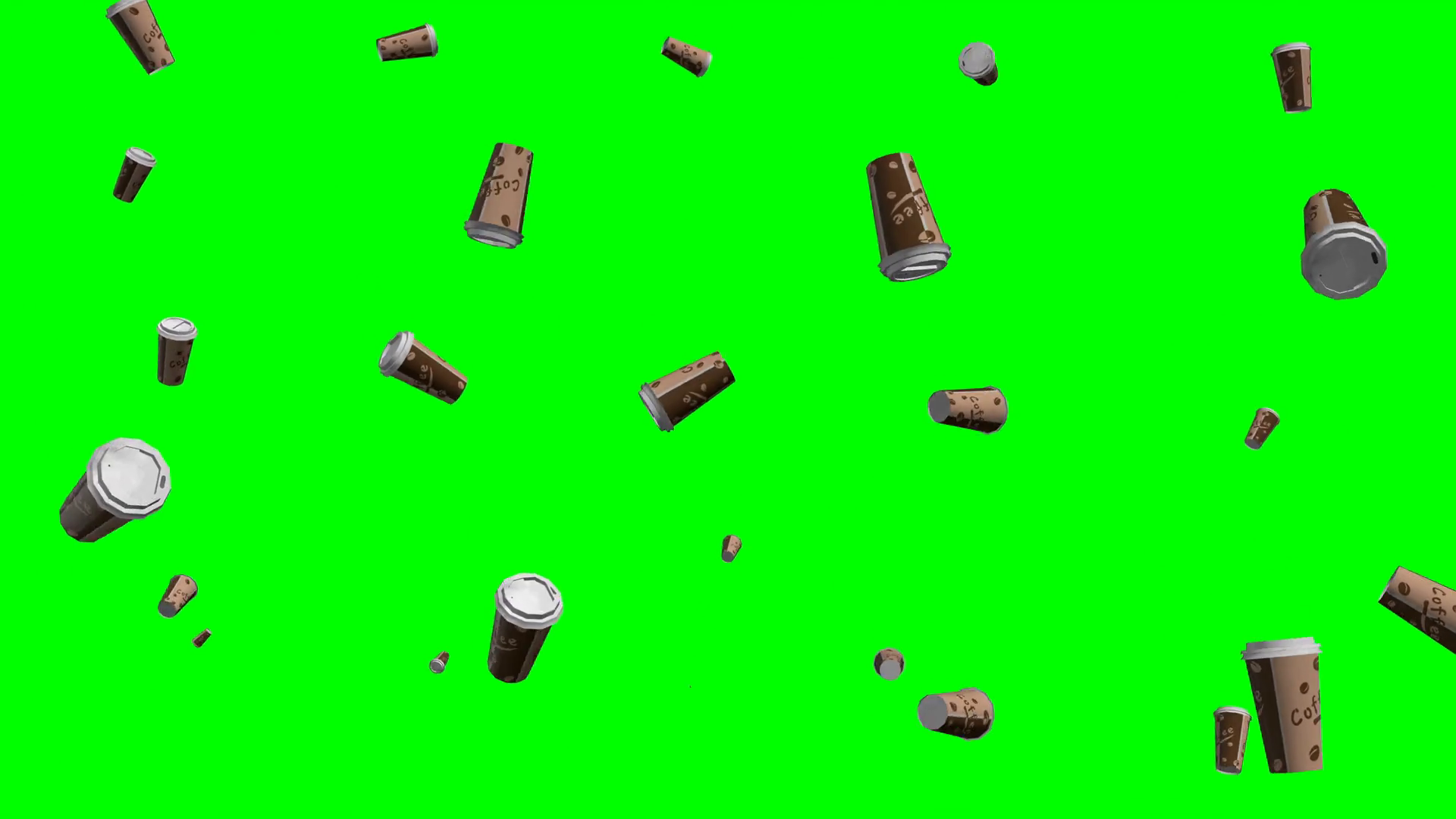 Disposable Coffee Cups Falling On Green Stock Motion Graphics SBV ...