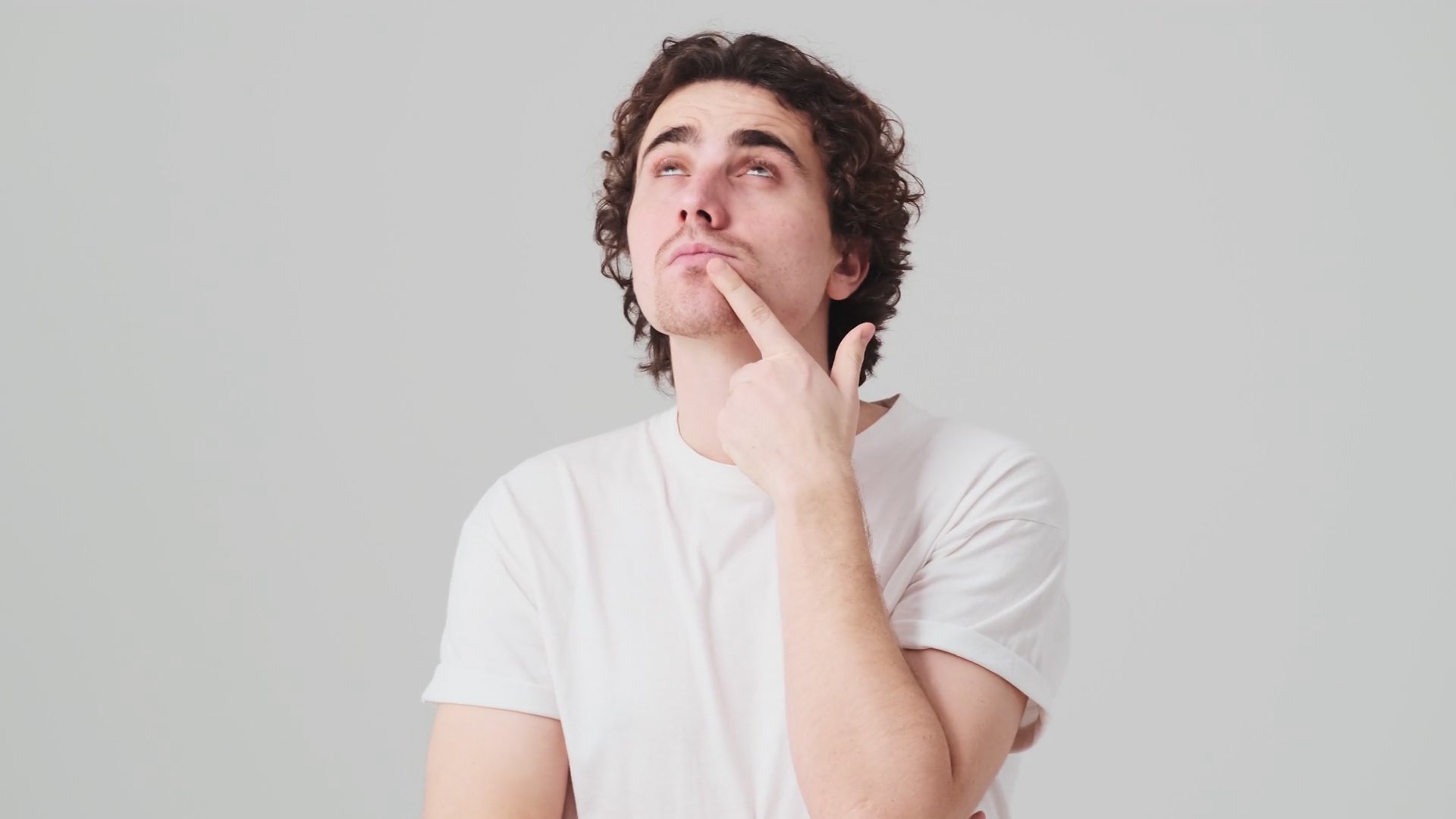 A Pensive Man Thinking About Looking Around Stock Footage SBV-352694123 ...