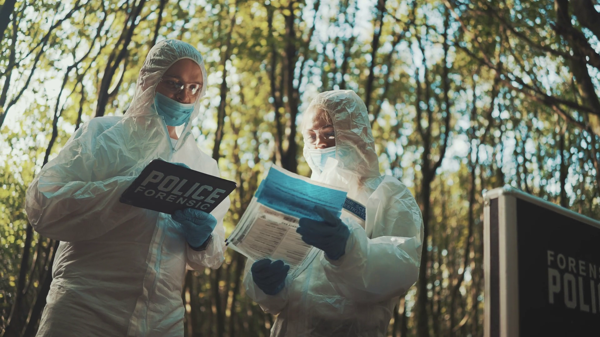 Forensic Police Investigators Working At Stock Footage SBV-348510407 ...