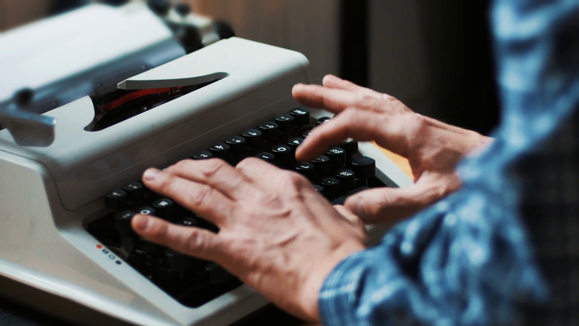 Typing On Vintage Typewriter Machine Writing Stock Footage SBV ...