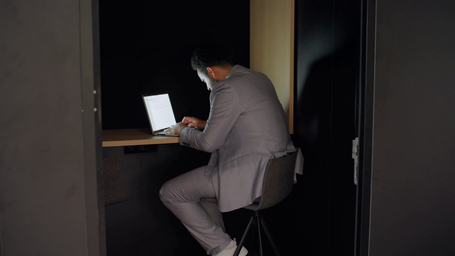 A Dedicated Businessman Works Late In Modern Stock Footage SBV ...