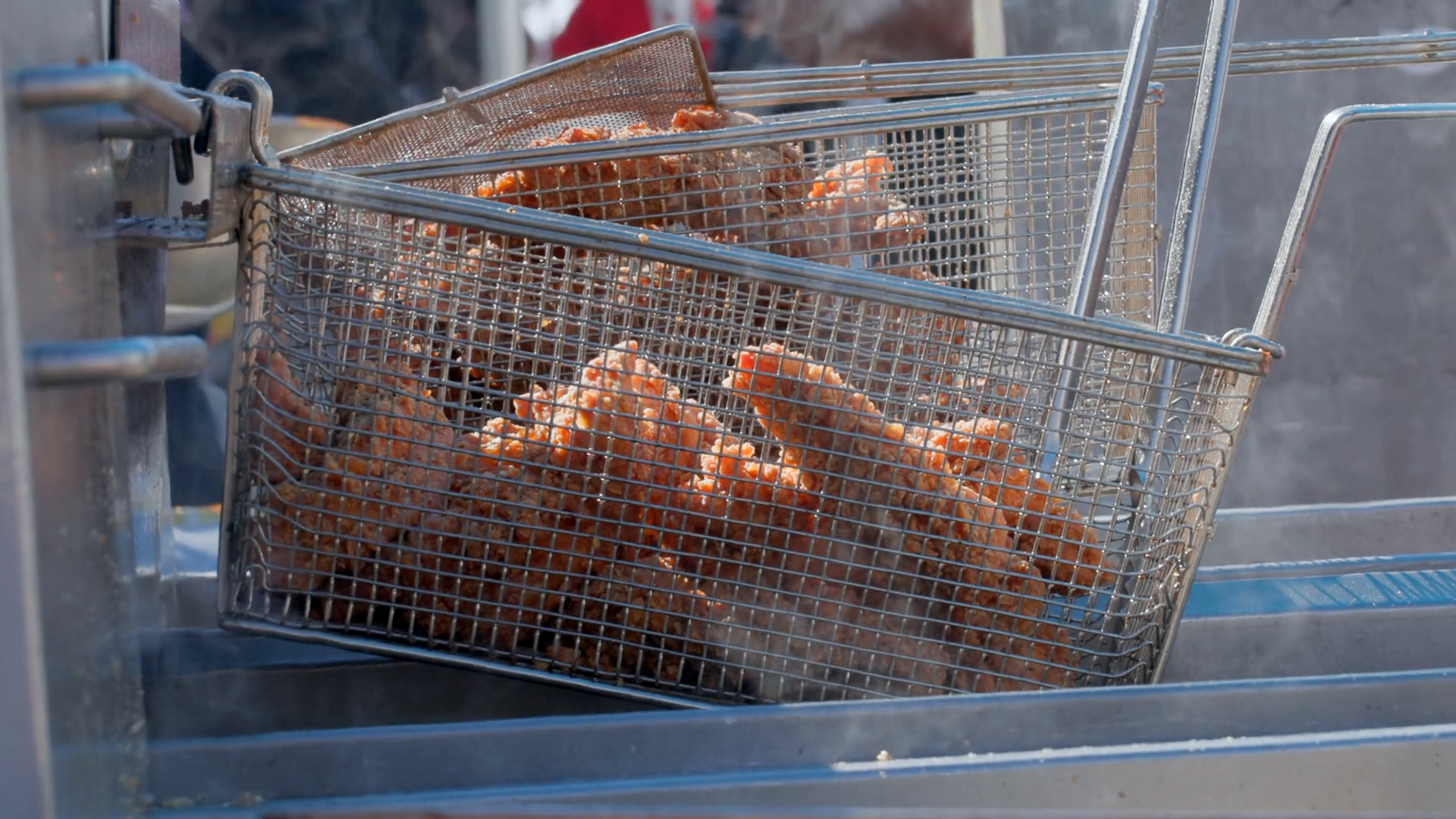 Detailed Shot Of Cooking With Deep-fryer In Stock Footage SBV-351814303 ...
