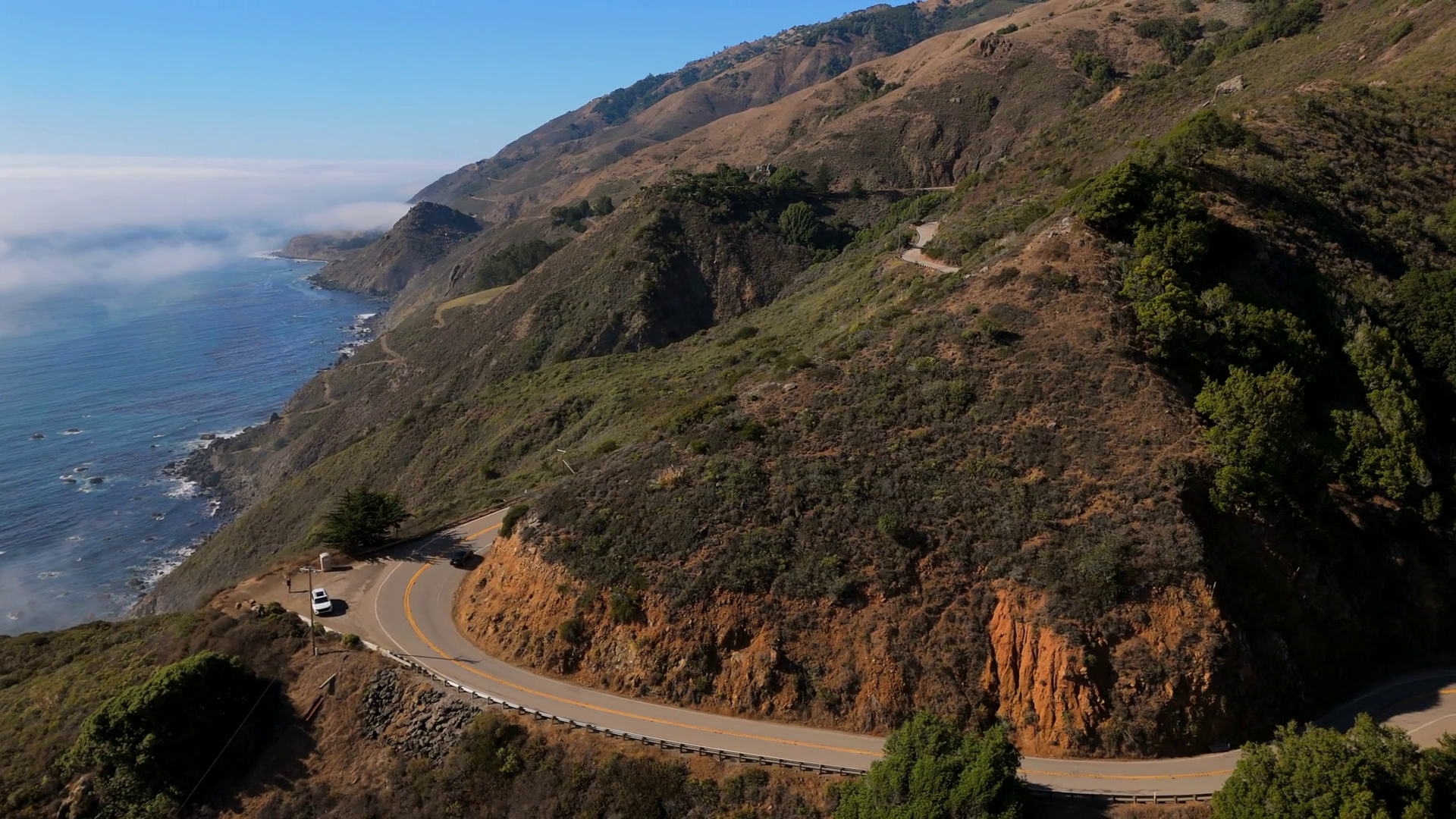 Aerial Drone View Of Scenic Highway 1 Stock Footage SBV-353131709 ...