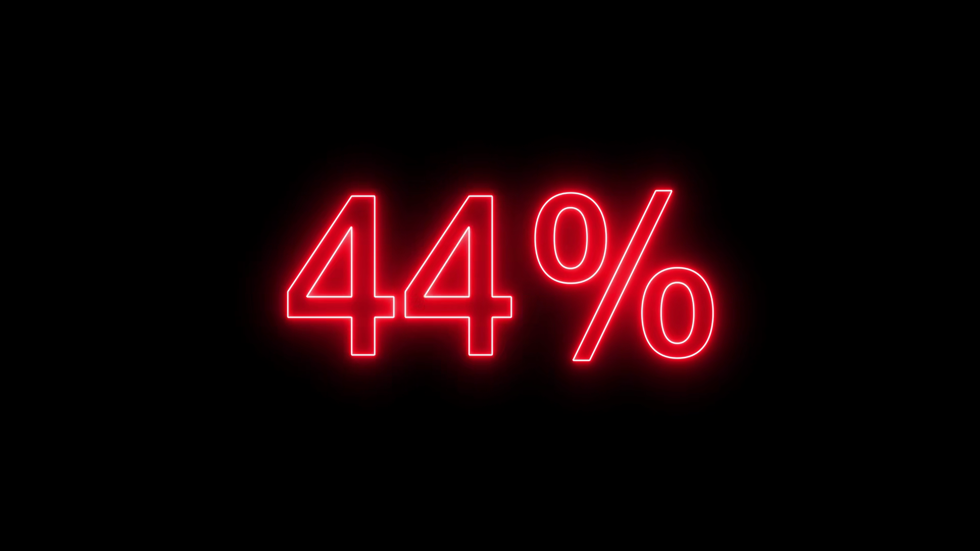 Neon 50% Number Counter Animation On Black Stock Footage SBV-353933614 ...