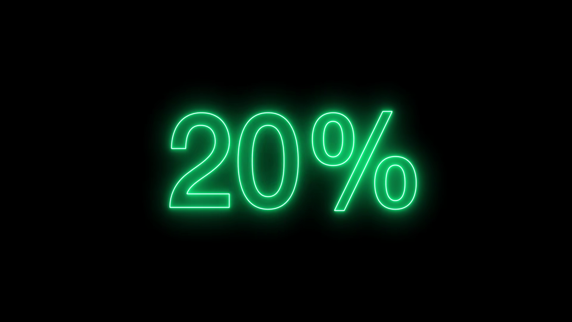 Neon 50% Number Counter Animation On Black Stock Footage SBV-353933613 ...