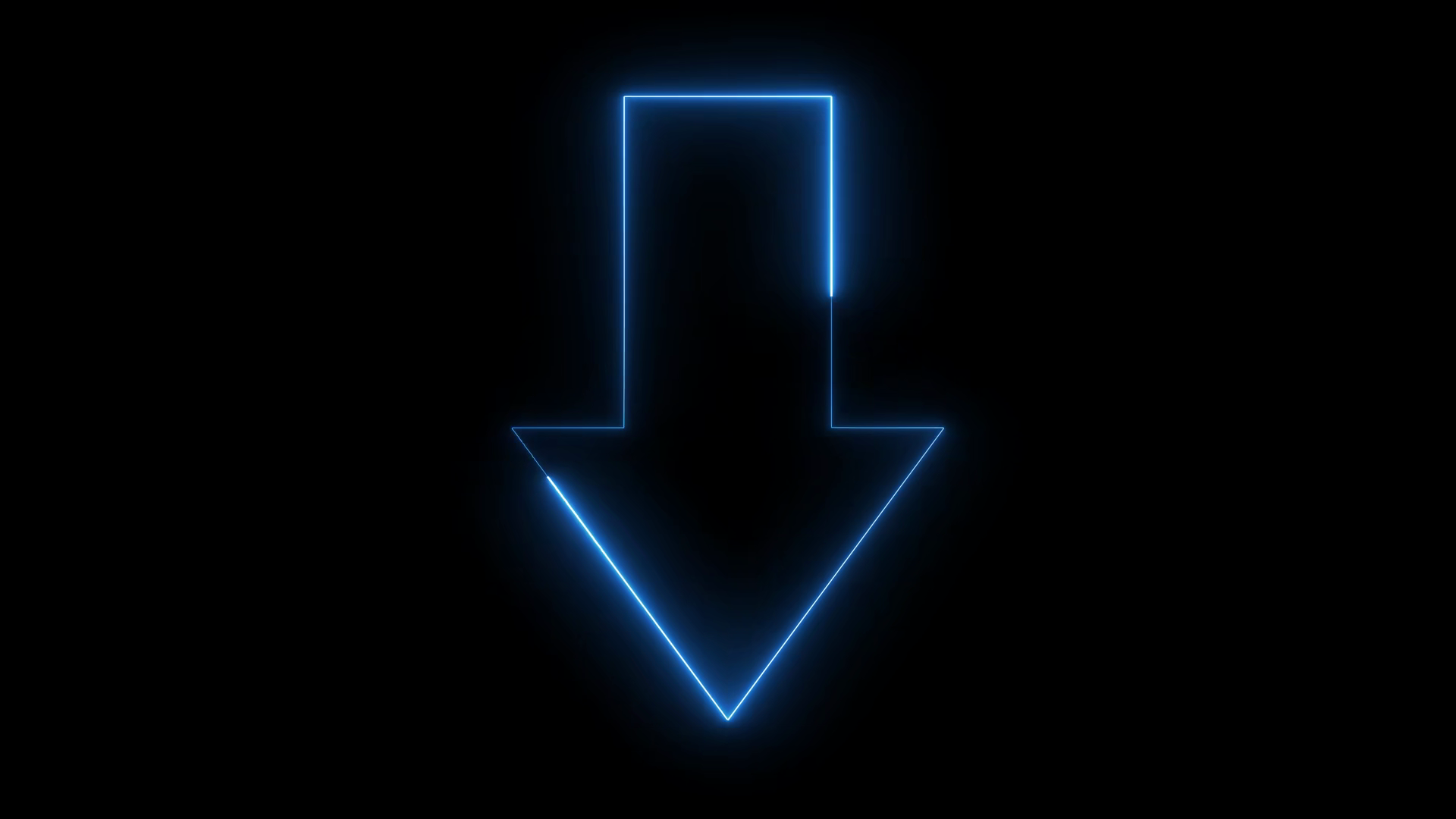 Neon Light Arrow Sign Pointing Down On Black Stock Footage SBV ...