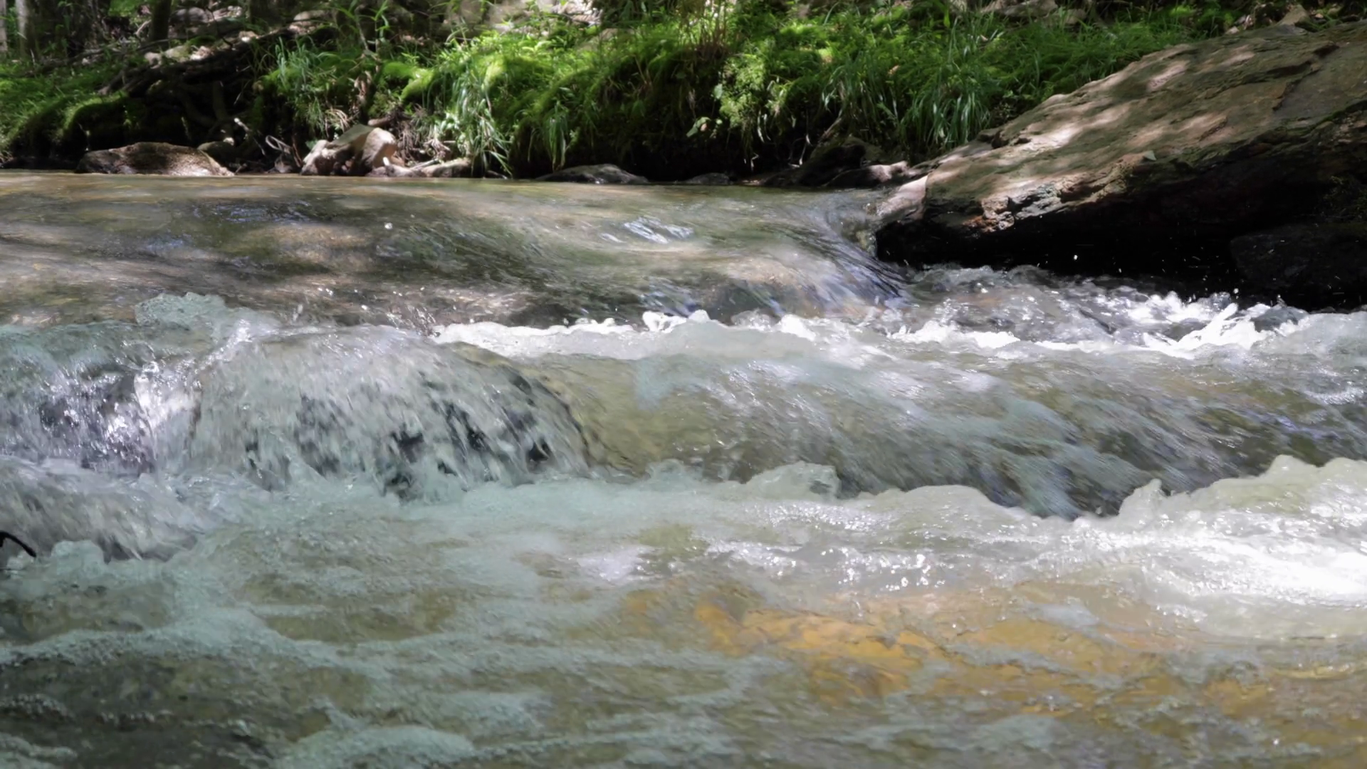 Water Clear Stream River Flowing In Deep Stock Footage SBV-352885221 ...