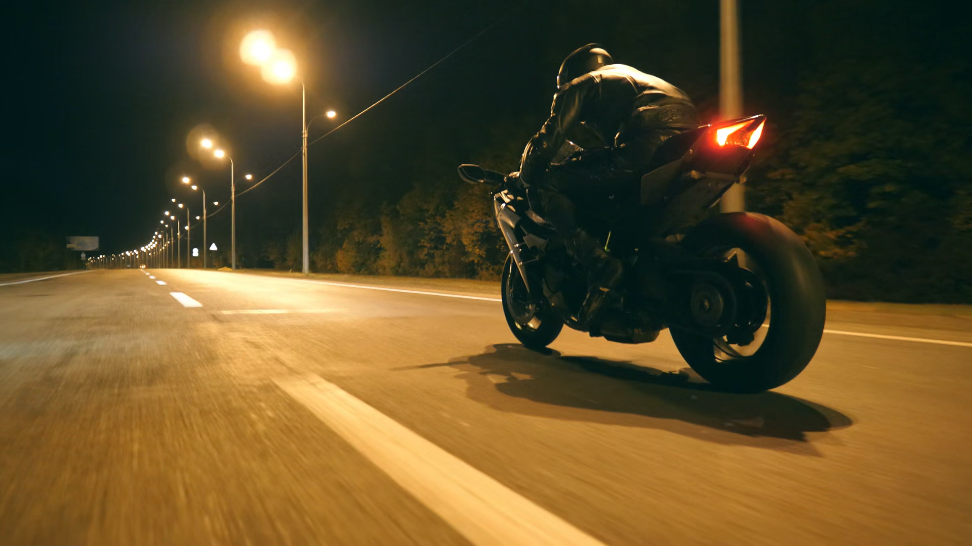 Man Riding Fast On Modern Sport Motorbike At Stock Footage SBV ...
