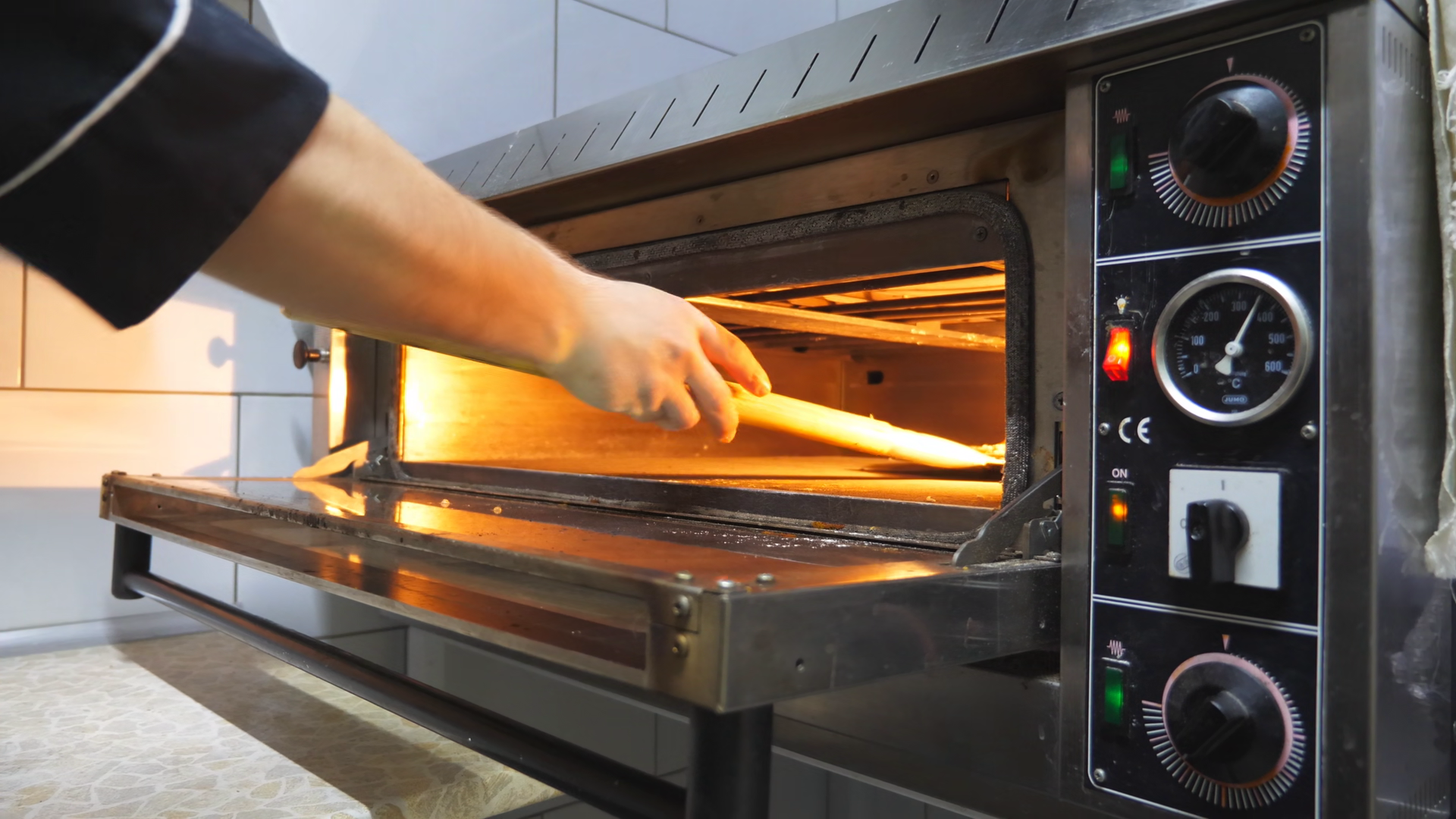 Male Hand Of Cook Opening Oven Putting Stock Footage SBV-353586096 ...
