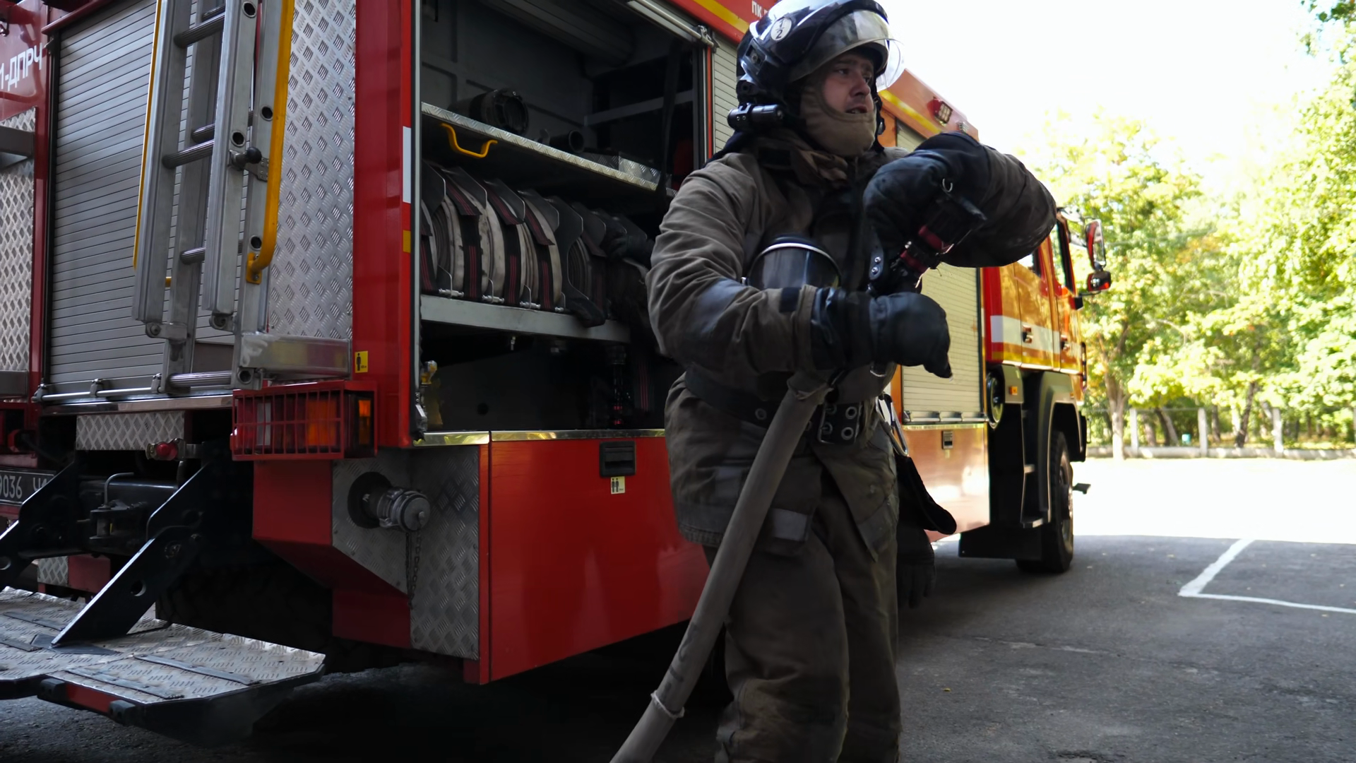 Young Firefighters In Uniform Fast Getting Stock Footage SBV-353892892 ...