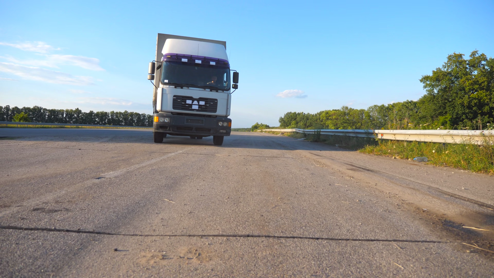 Truck Driving On Highway Lorry Rides Through Stock Footage SBV ...