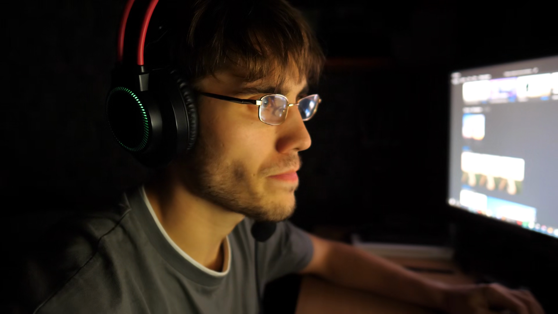 Male Gamer Playing In First Person Shooter Stock Footage SBV-353893522 ...