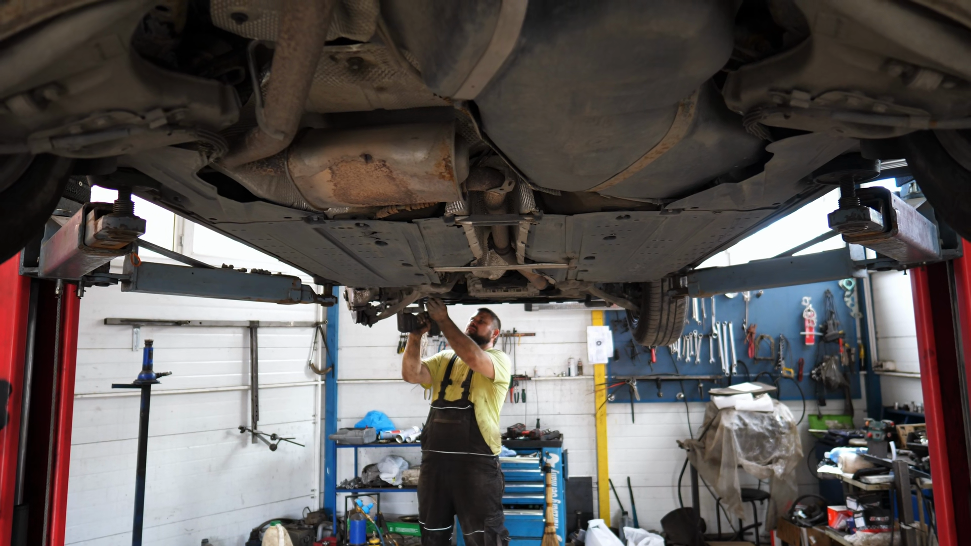 Mechanic Performing Detailed Inspection Stock Footage SBV-354123215 ...