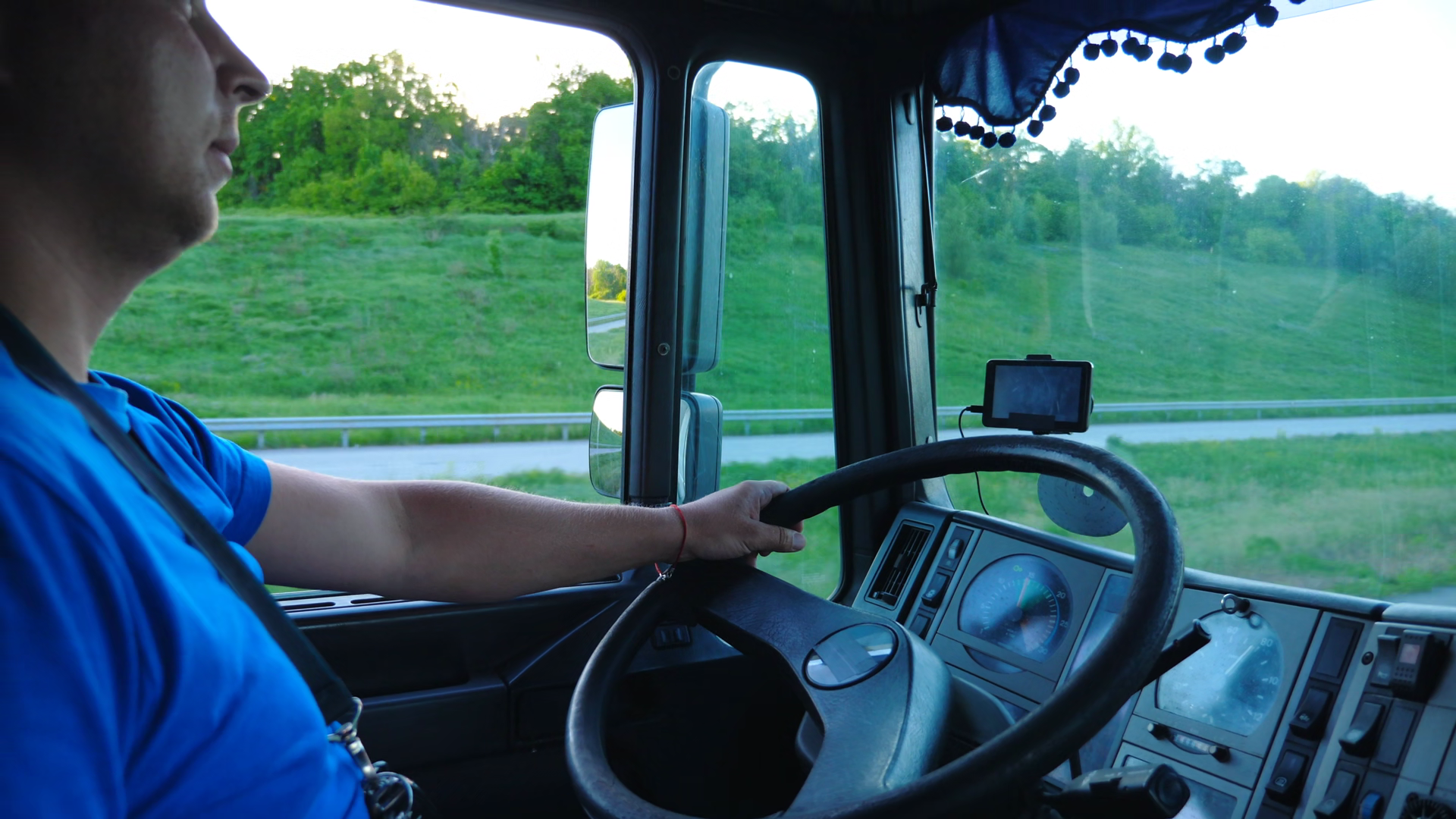 Lorry Driver Riding Through Countryside At Stock Footage SBV-354328849 ...